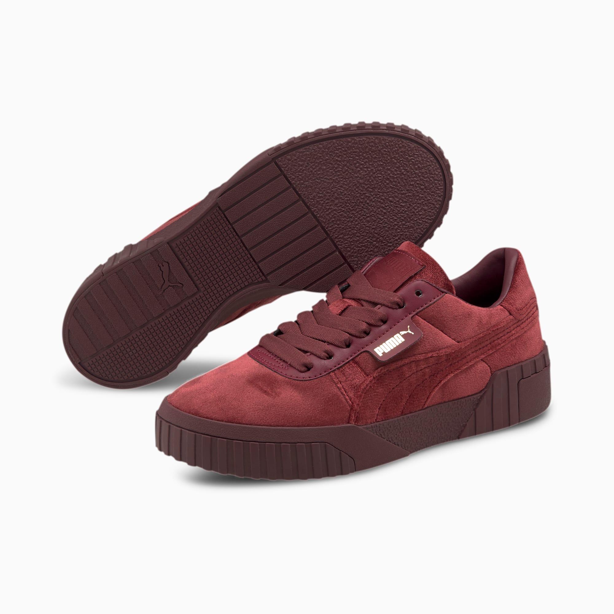 PUMA Velvet Cali Velour Sneakers in Red - Lyst