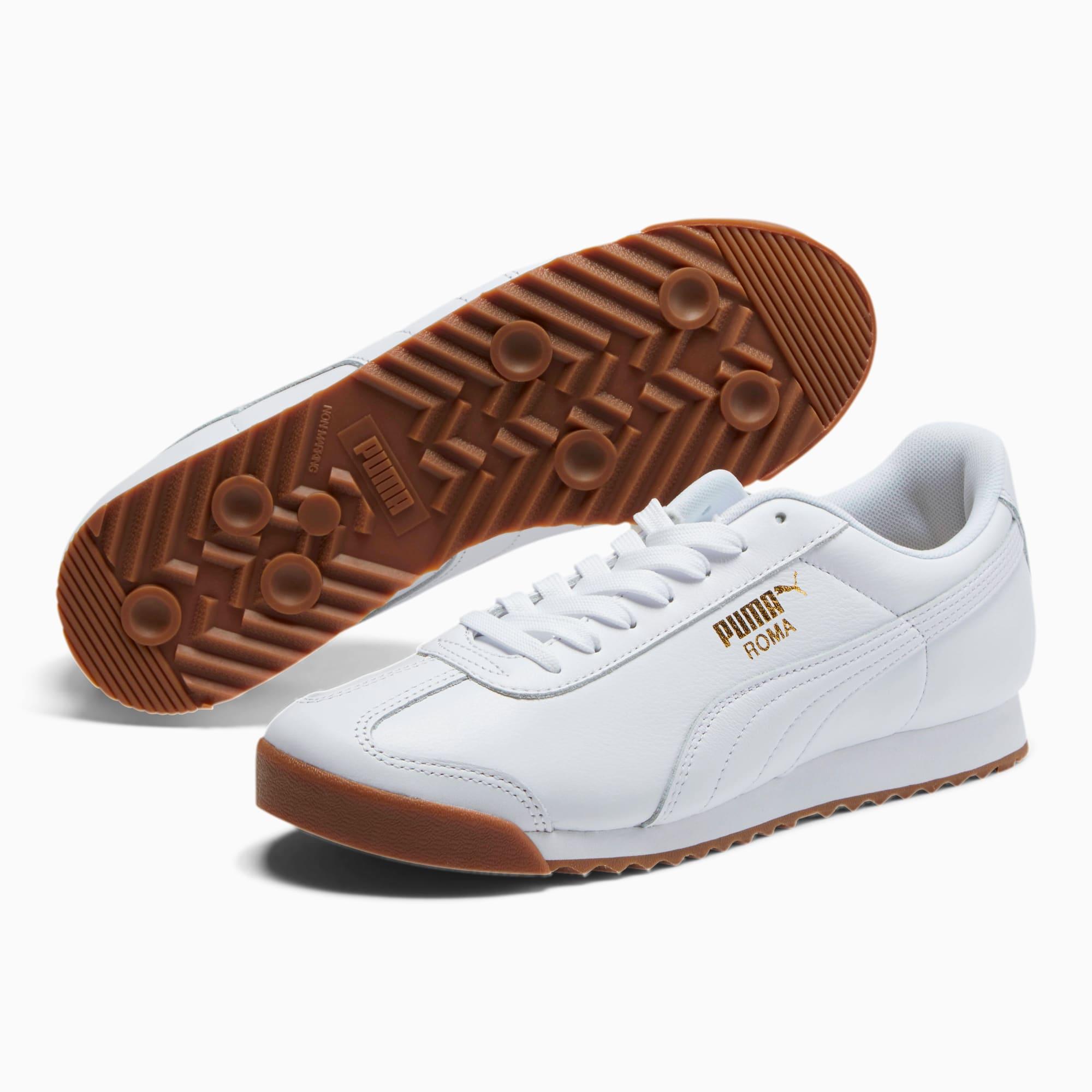 PUMA Leather Roma Classic Gum Sneakers in 01 (White) for Men Lyst