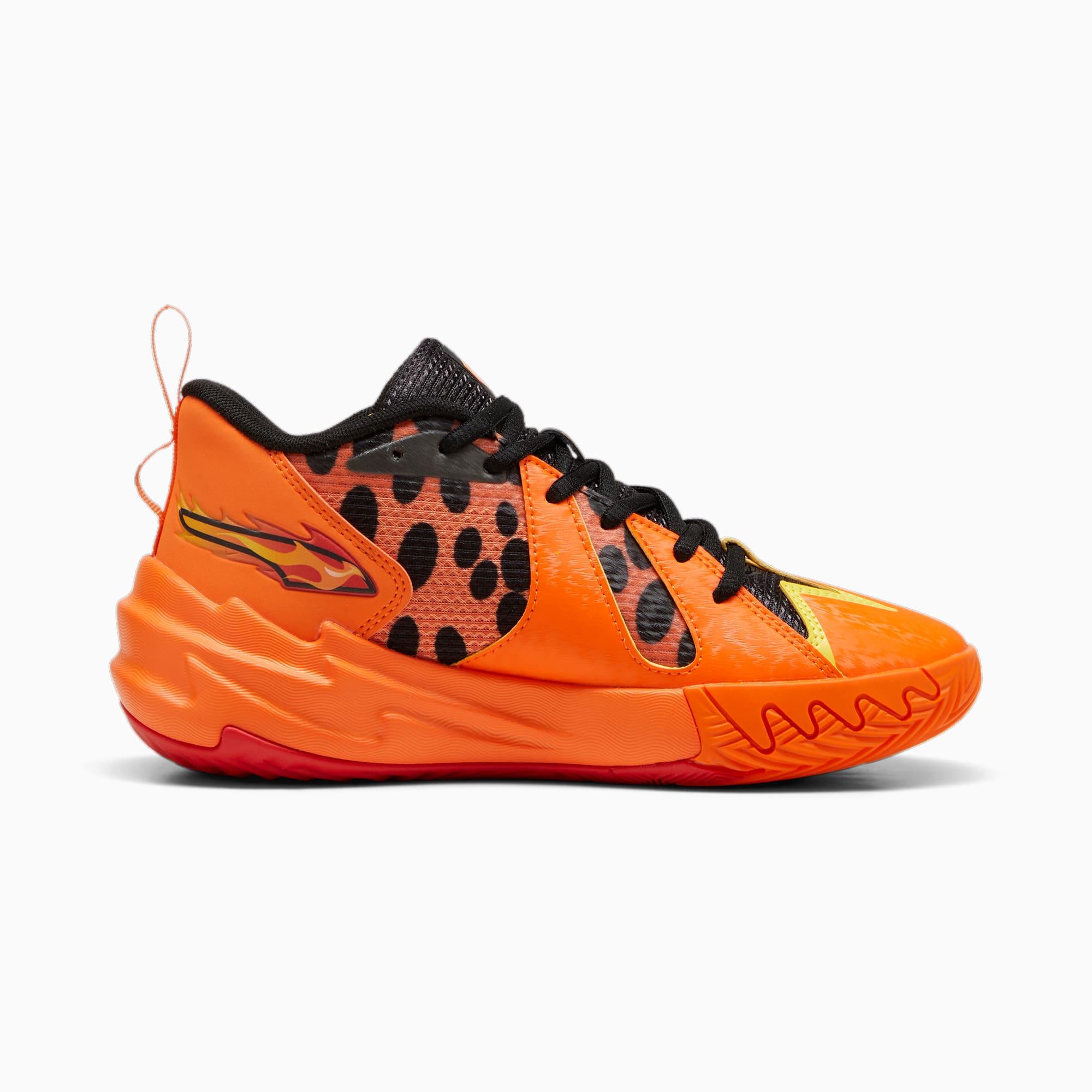 Orange and black youth basketball shoes hot sale