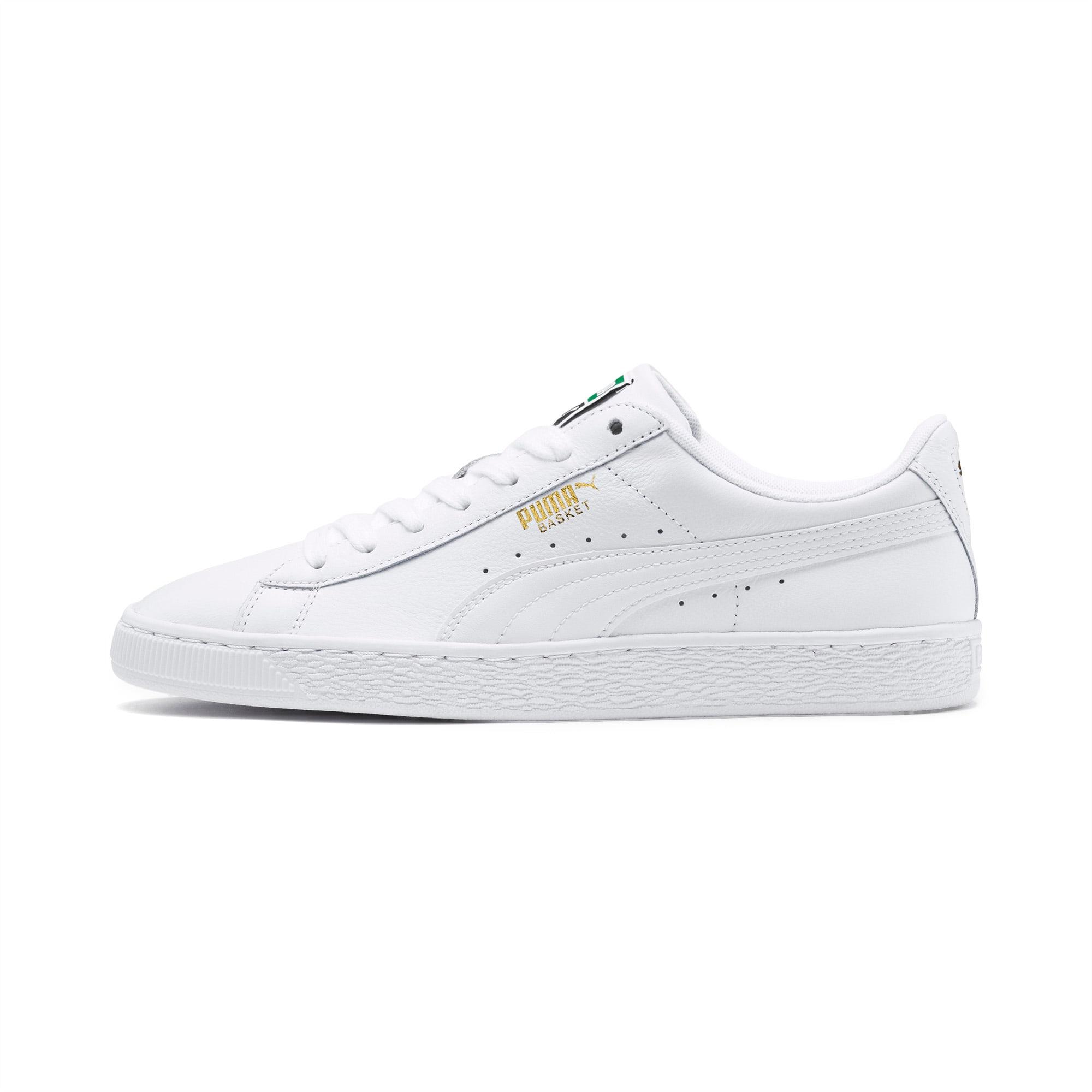 PUMA Leather Heritage Basket Classic Sneakers in White-White (White) for  Men - Lyst