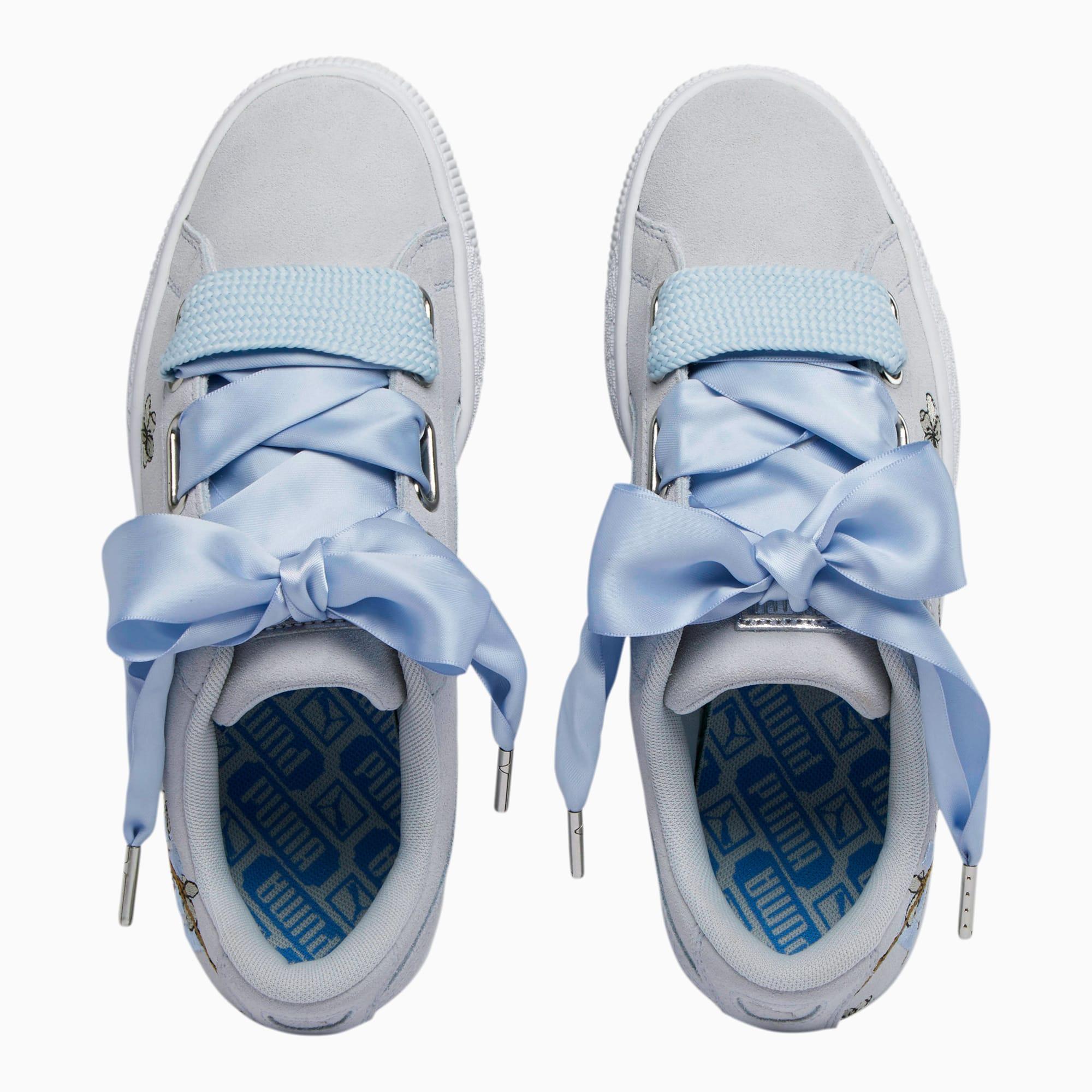 suede heart floral women's sneakers