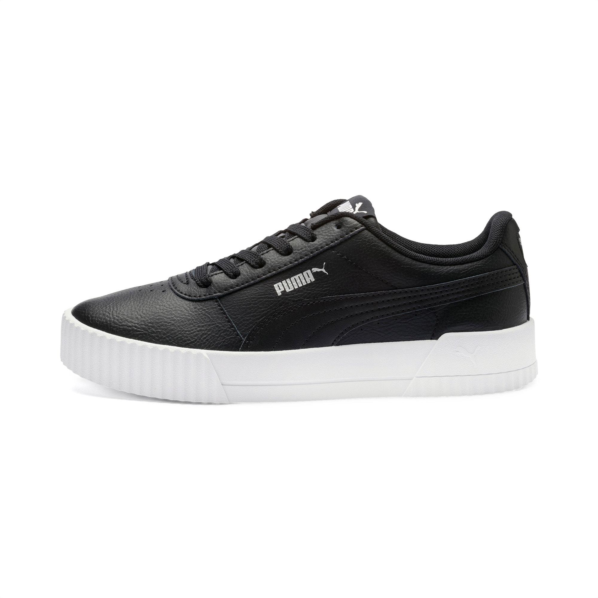 PUMA Carina Sneakers Van Leer Voor Dames in het Zwart - Lyst