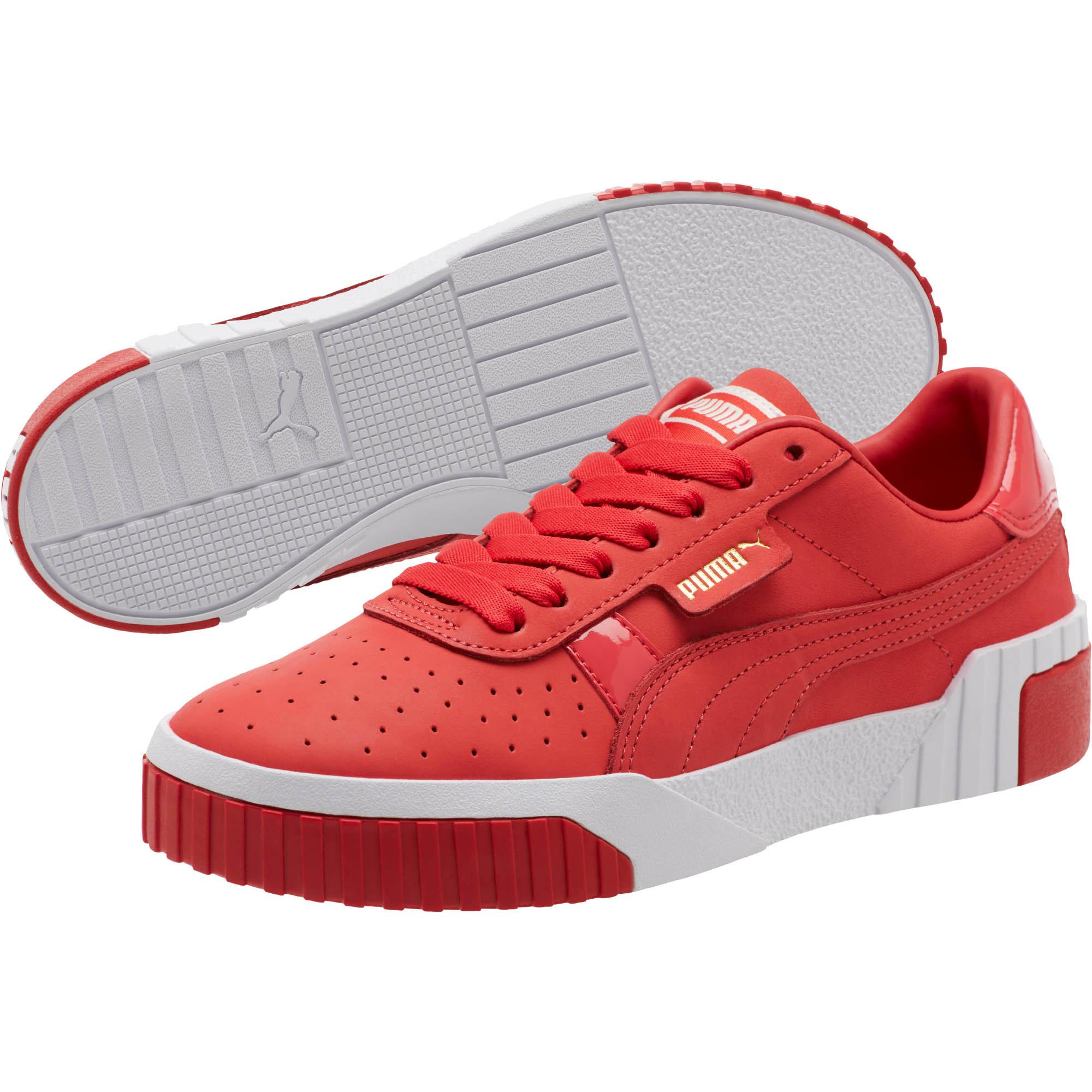 PUMA Lace Cali Nubuck Women's Sneakers in Red | Lyst