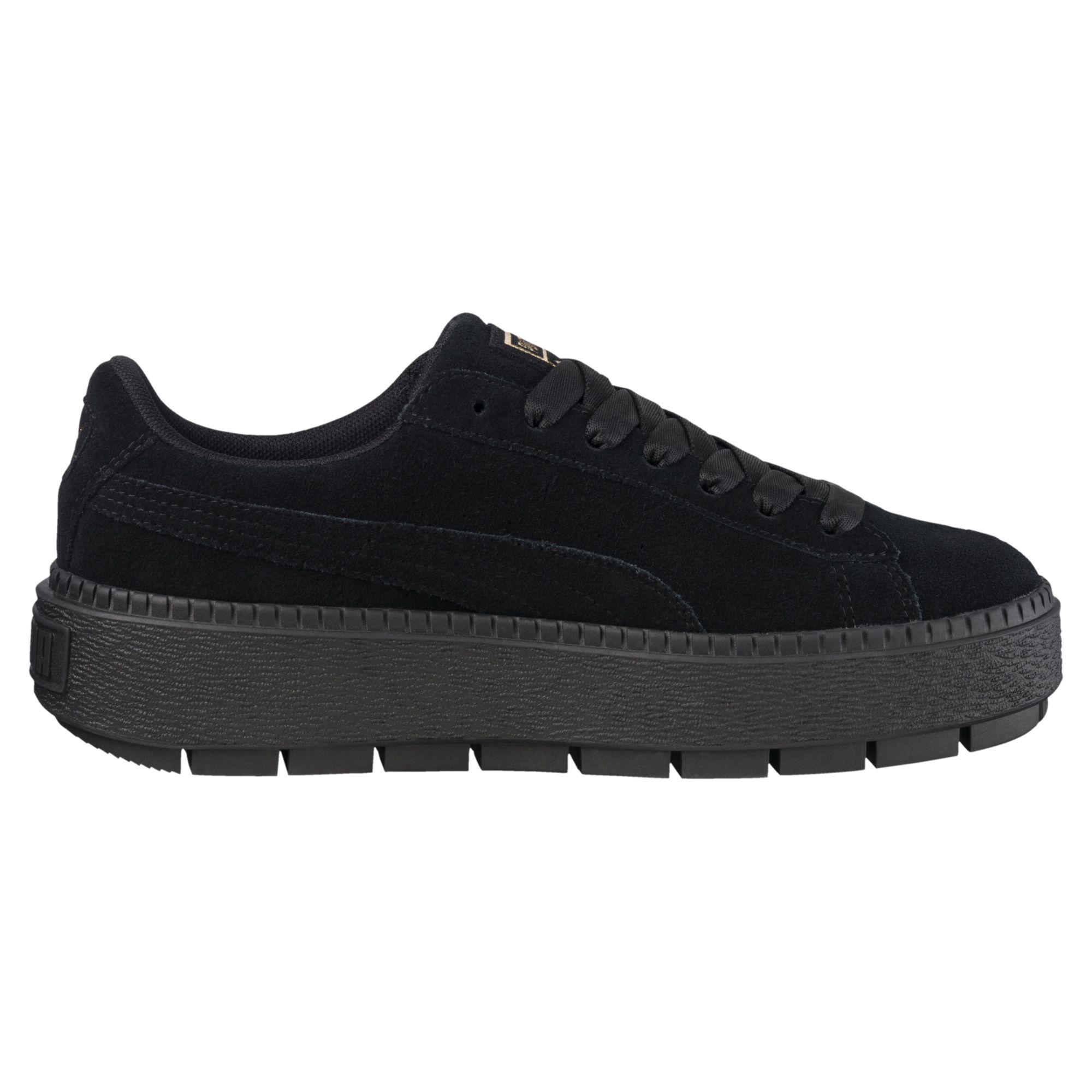 PUMA Suede Platform Trace Black Black 10 B Us | Lyst