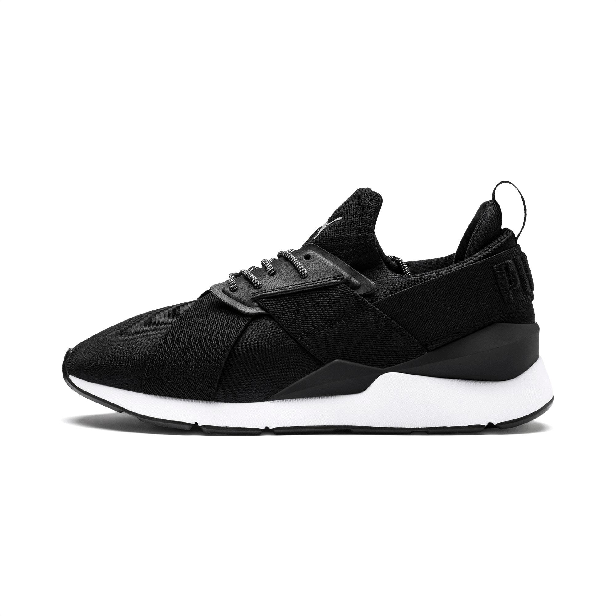 PUMA Muse Satin Ep Wn's Low-top Sneakers in Black/White (Black) | Lyst