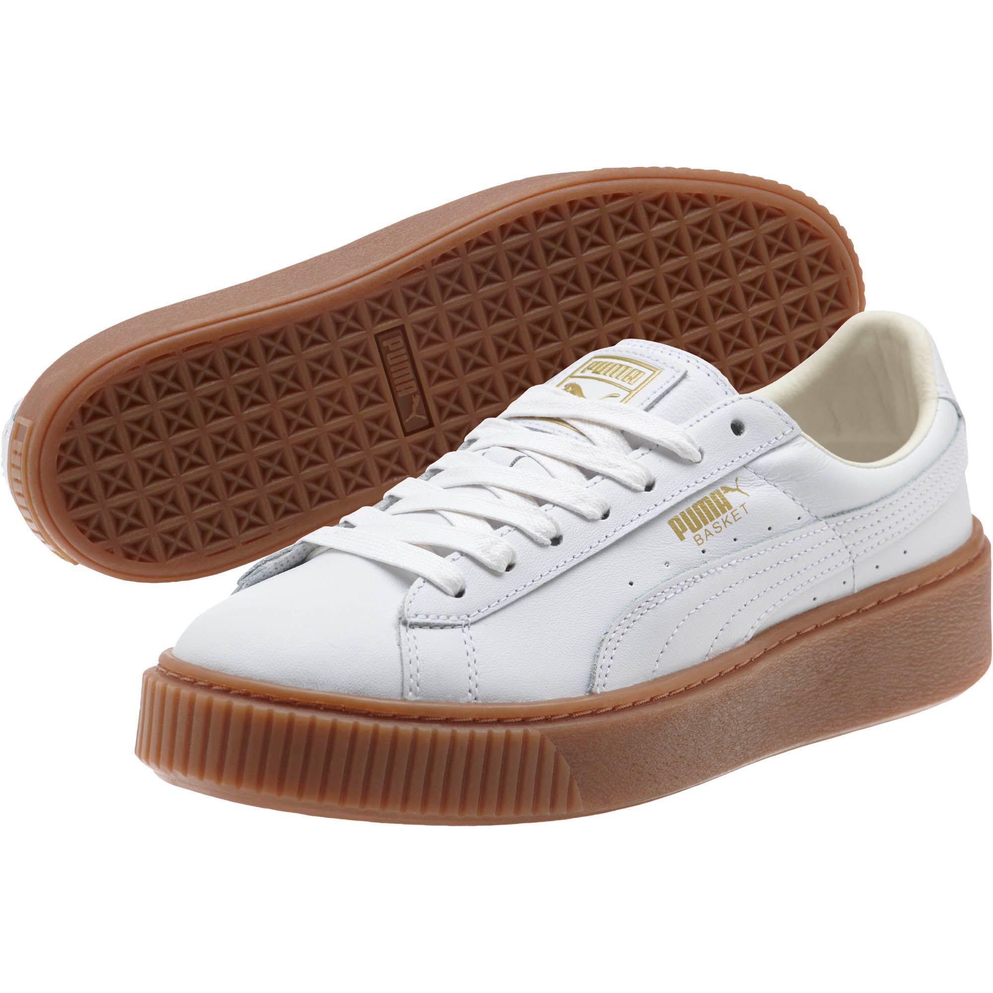 puma basket platform core white