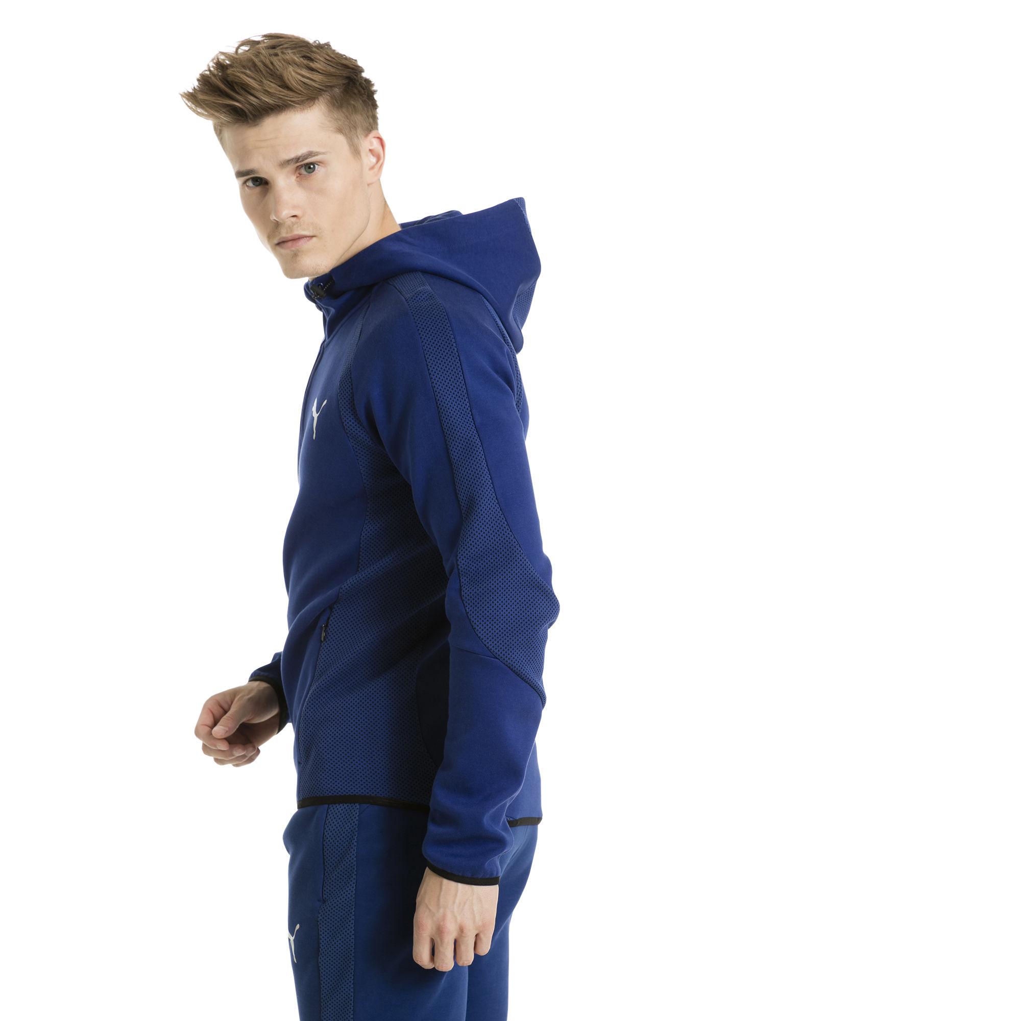 PUMA Cotton Active Evostripe Ultimate Full Zip Hoodie in Blue for Men - Lyst