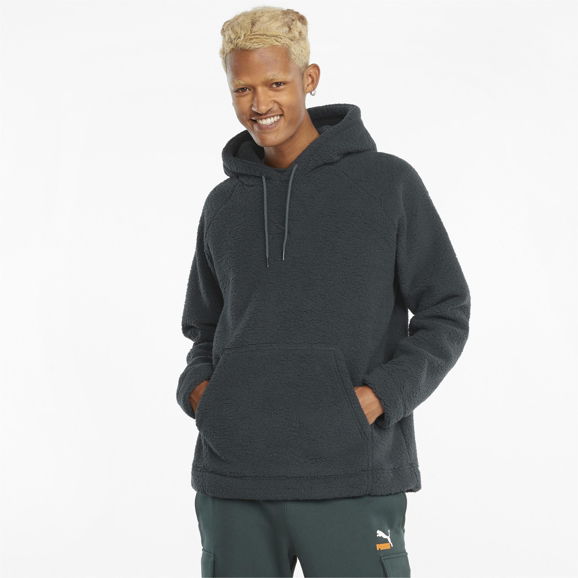 puma script sherpa overhead hoodie