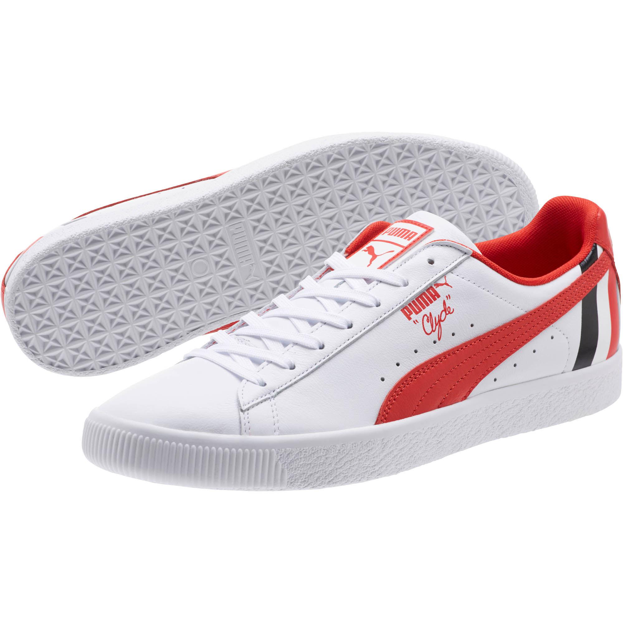 PUMA Clyde Stripes Men's Sneakers in White for Men - Lyst