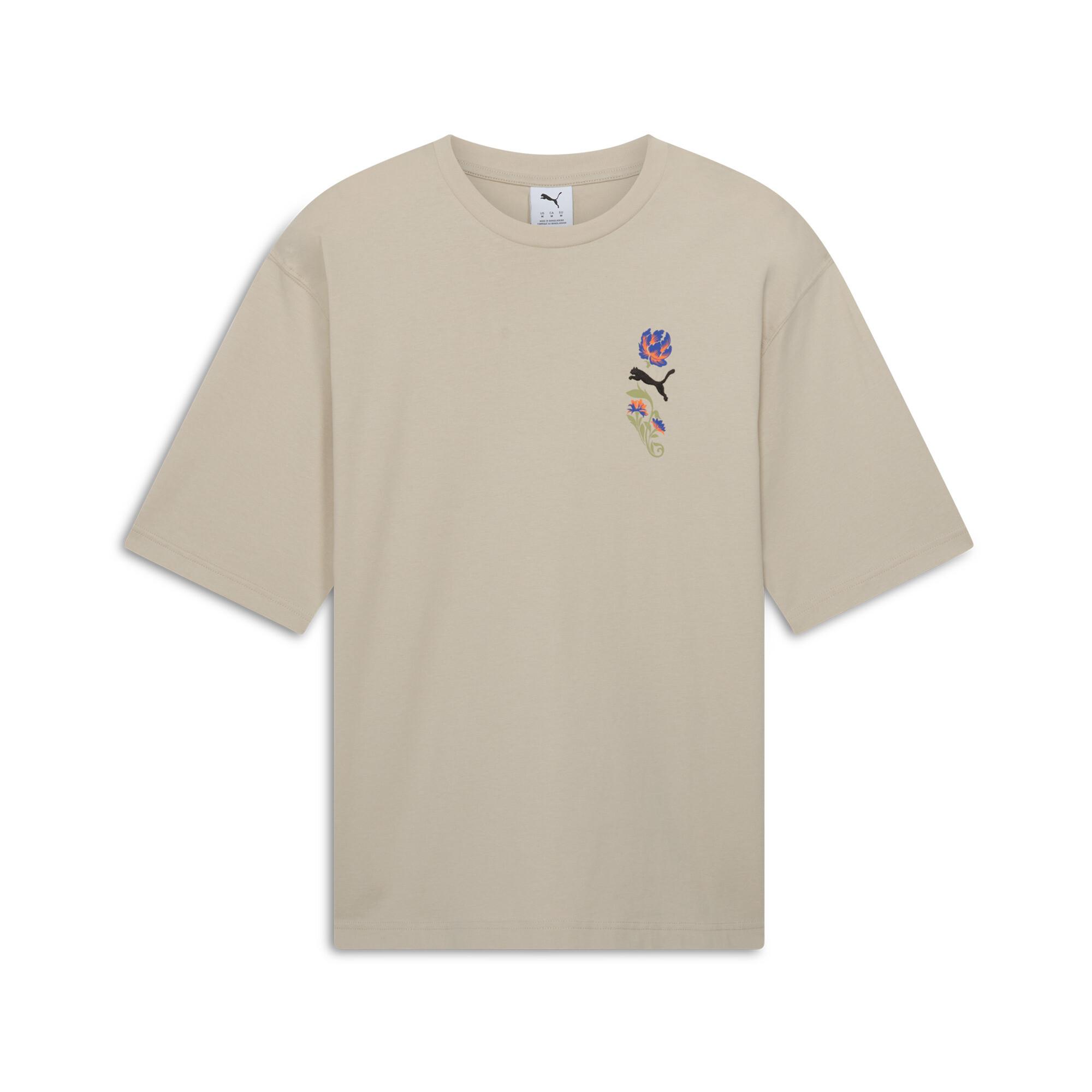 PUMA Floral Sport Boxy T-Shirt in Natural for Men | Lyst