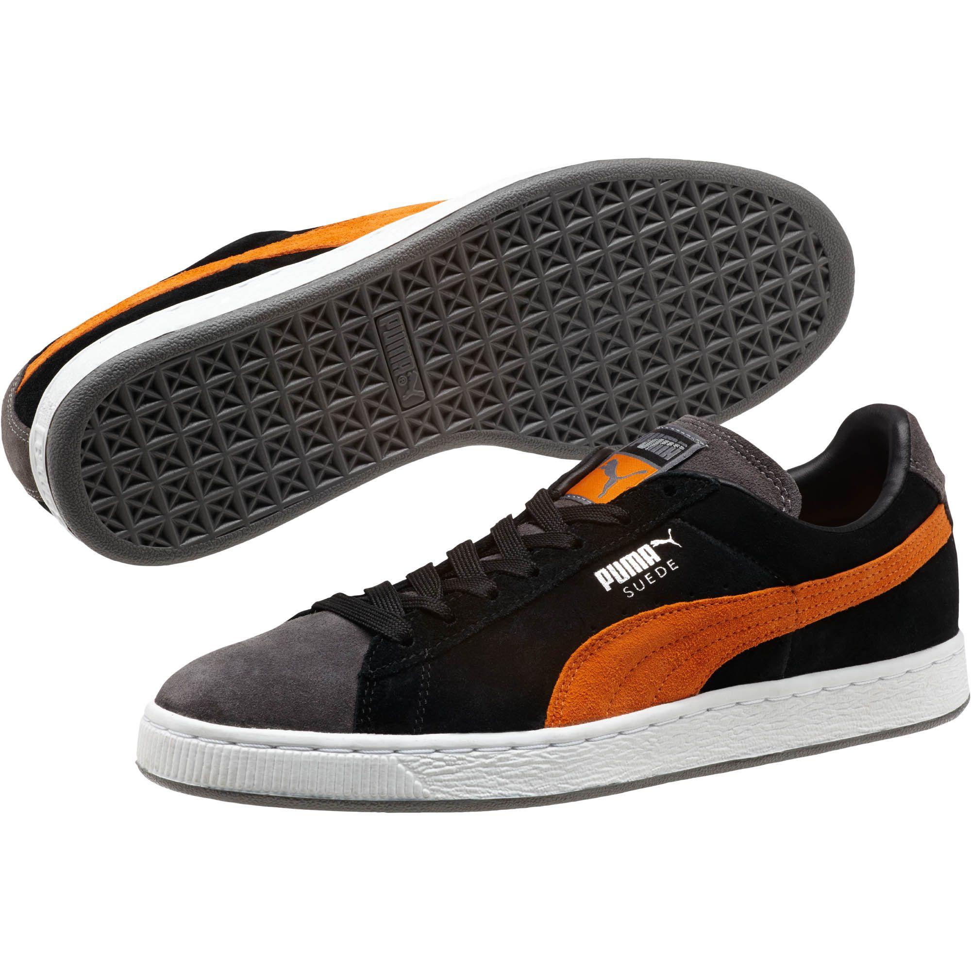 puma suede orange black