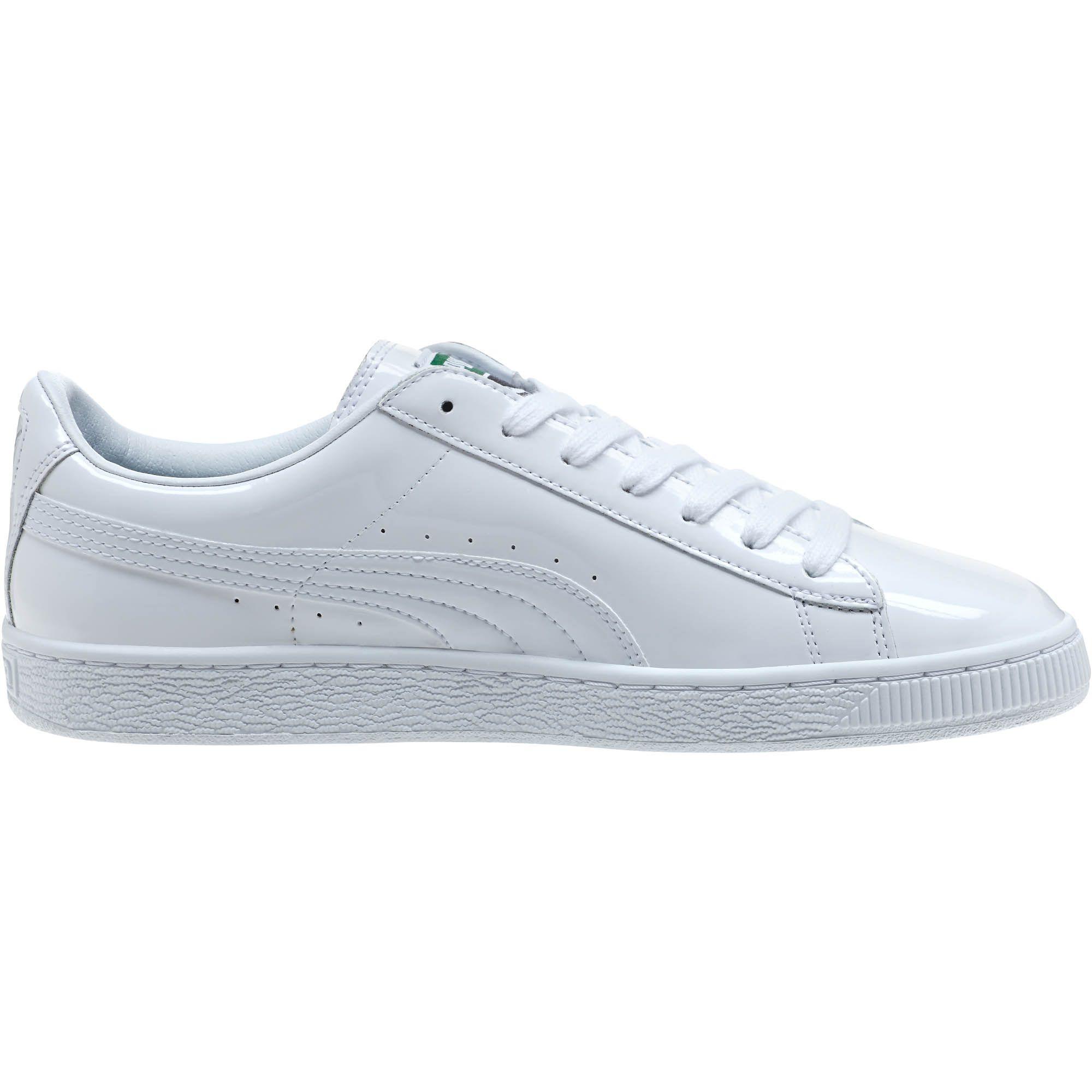 PUMA Leather Basket Matte & Shine Men's Sneakers in White-White (White ...
