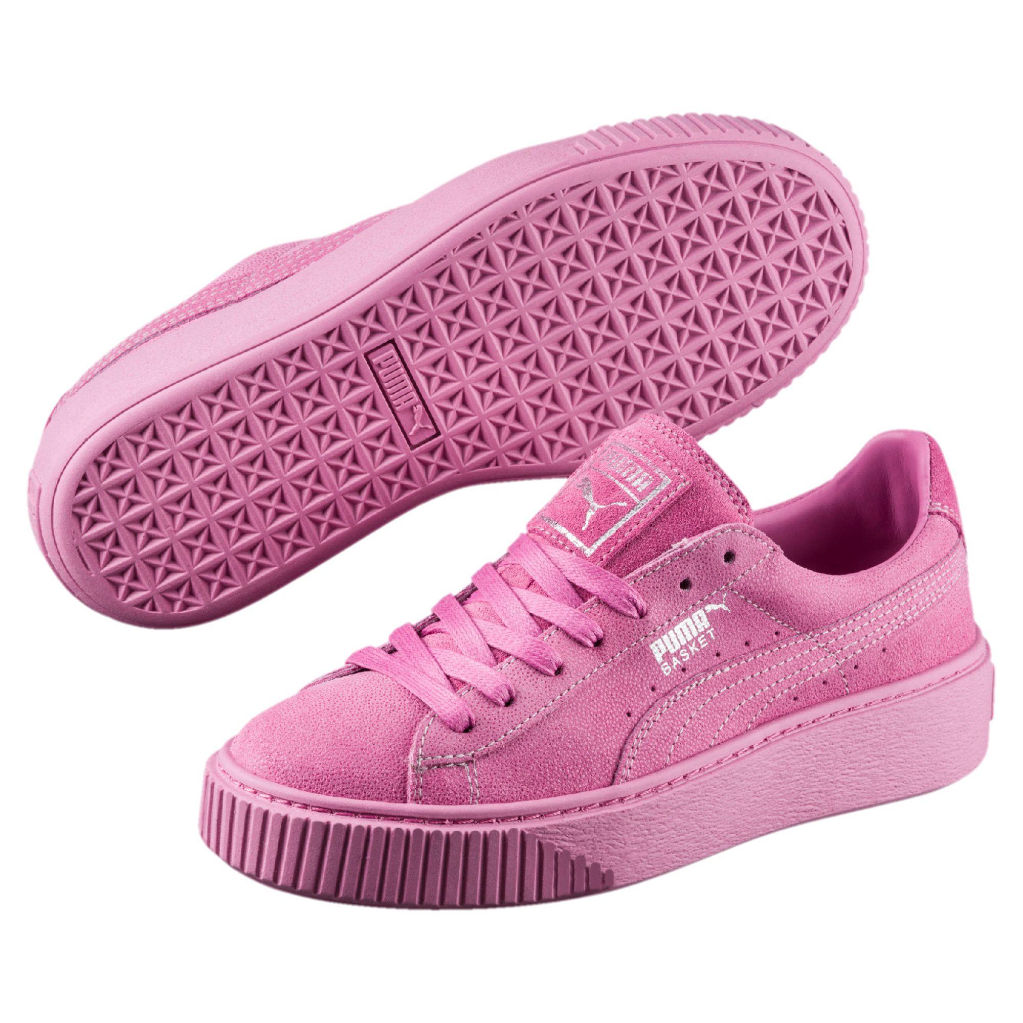 Puma Basket Platform Reset Women's Sneakers in Pink | Lyst