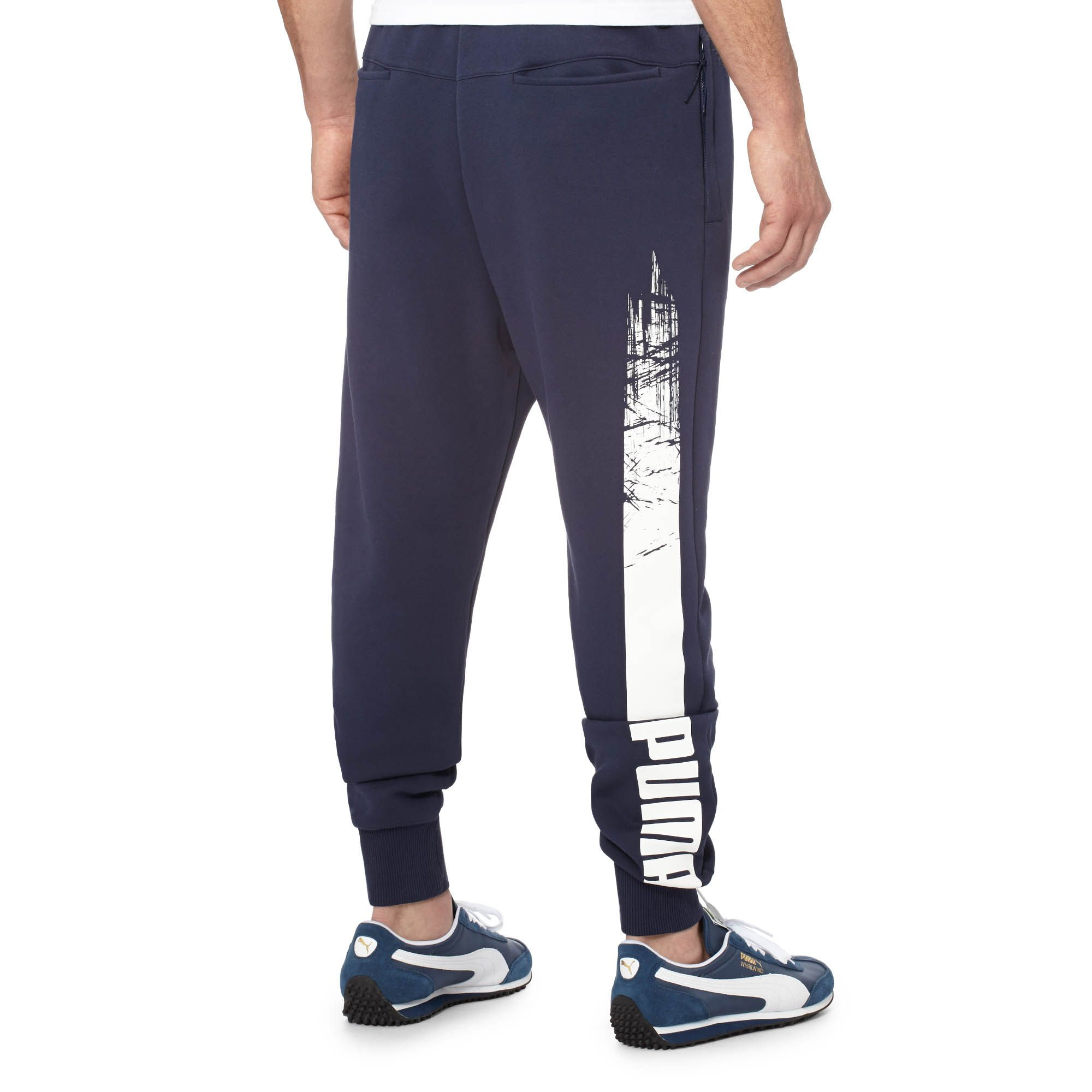 Download PUMA Cotton Tri Runner Sweatpants in Blue for Men - Lyst
