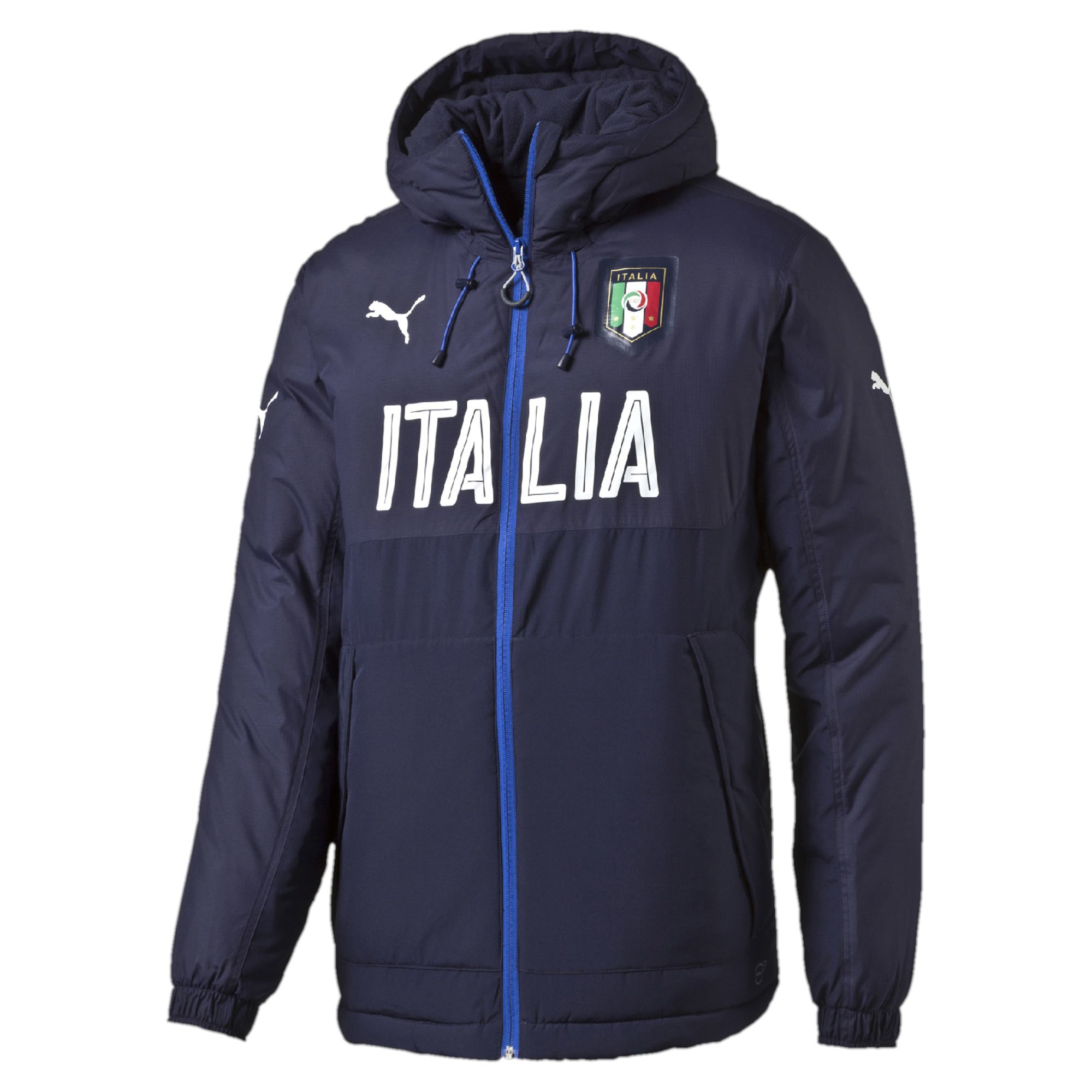 PUMA Synthetic Figc Italia Bench Jacket in Blue for Men | Lyst