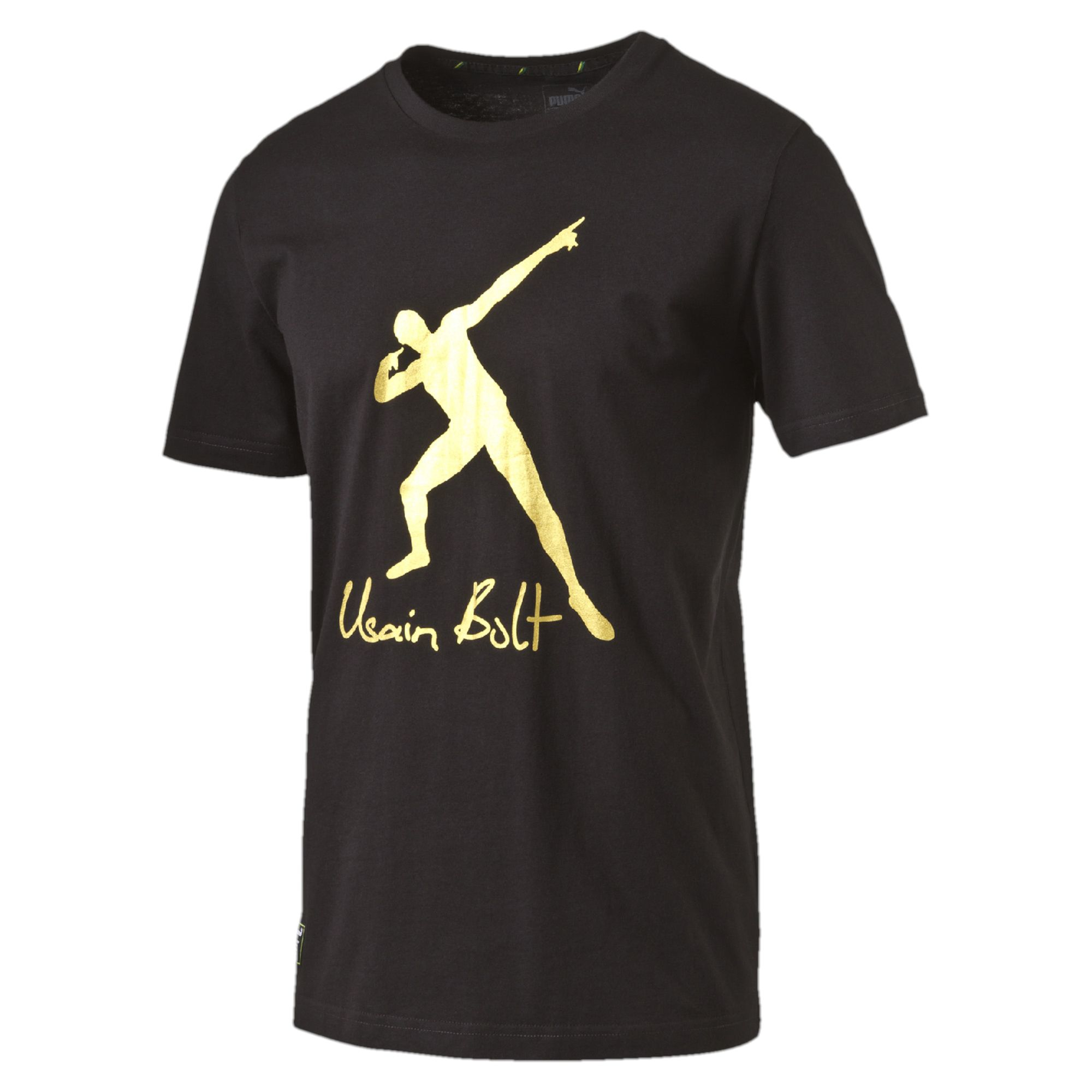 PUMA Cotton Usain Bolt Logo T-shirt in Black for Men | Lyst