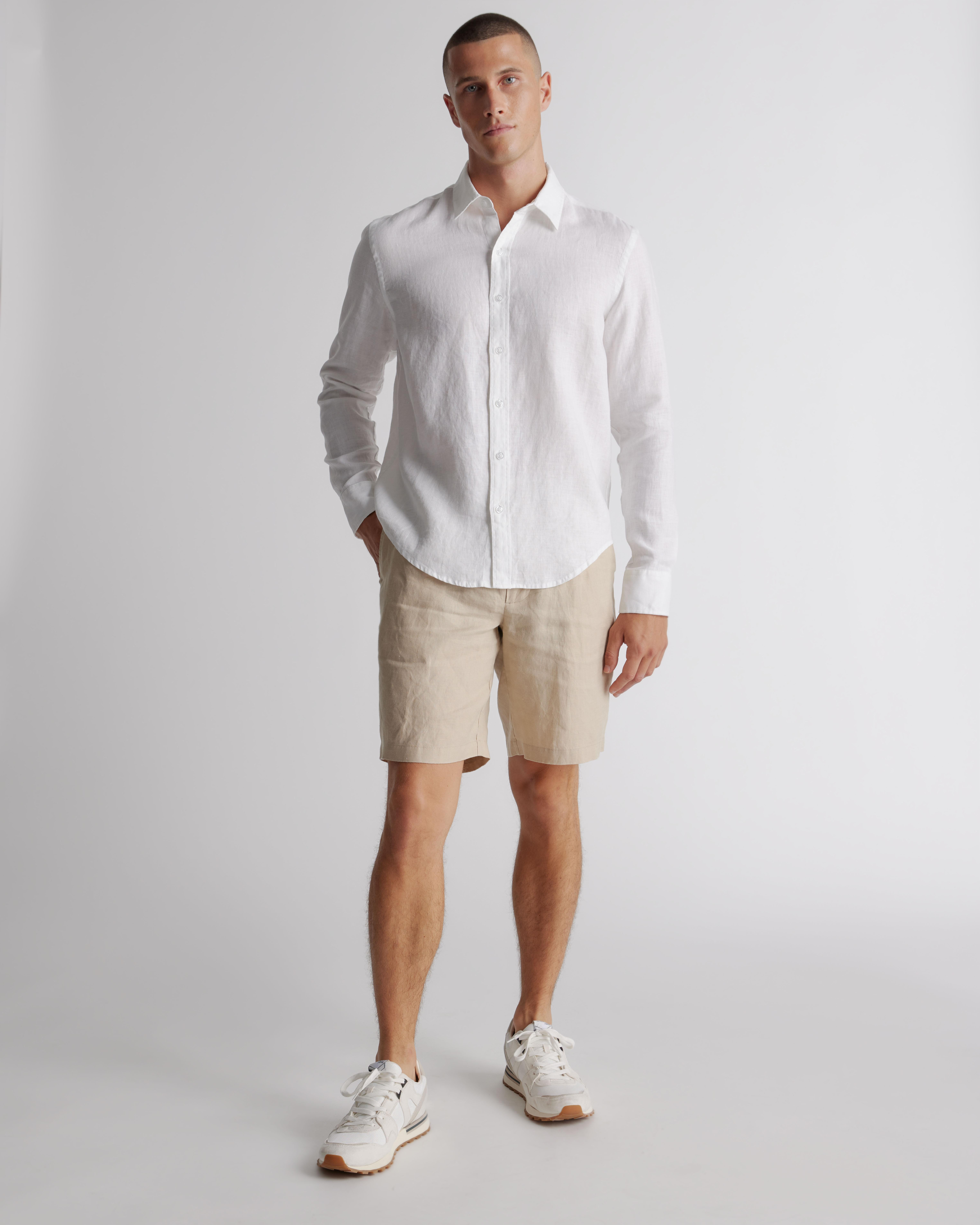Quince 100% European Linen Long Sleeve Shirt in Gray for Men
