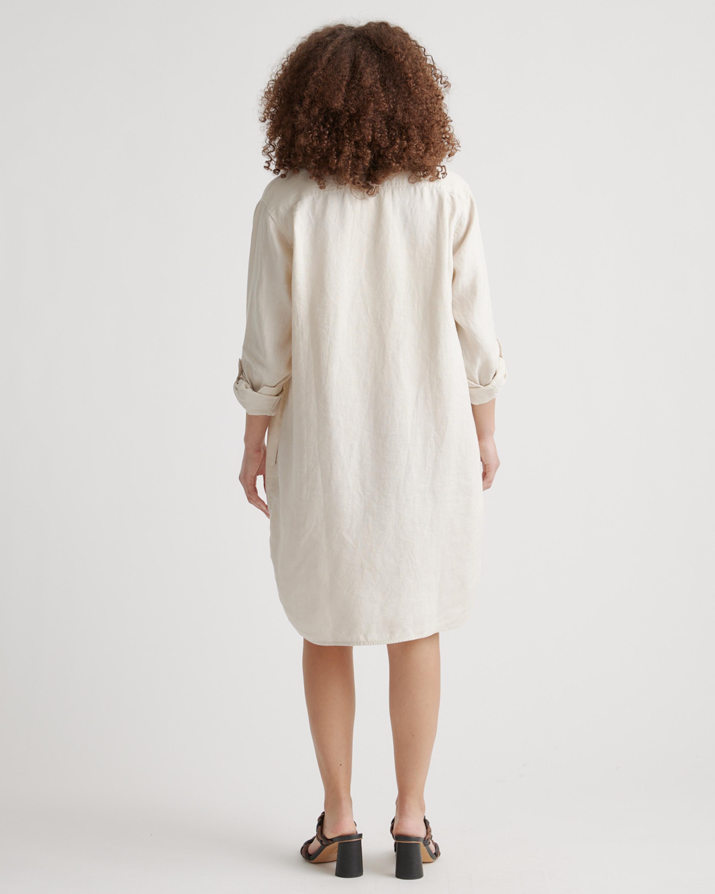 Quince 100% European Linen Shirt Dress, Organic Linen in Natural | Lyst
