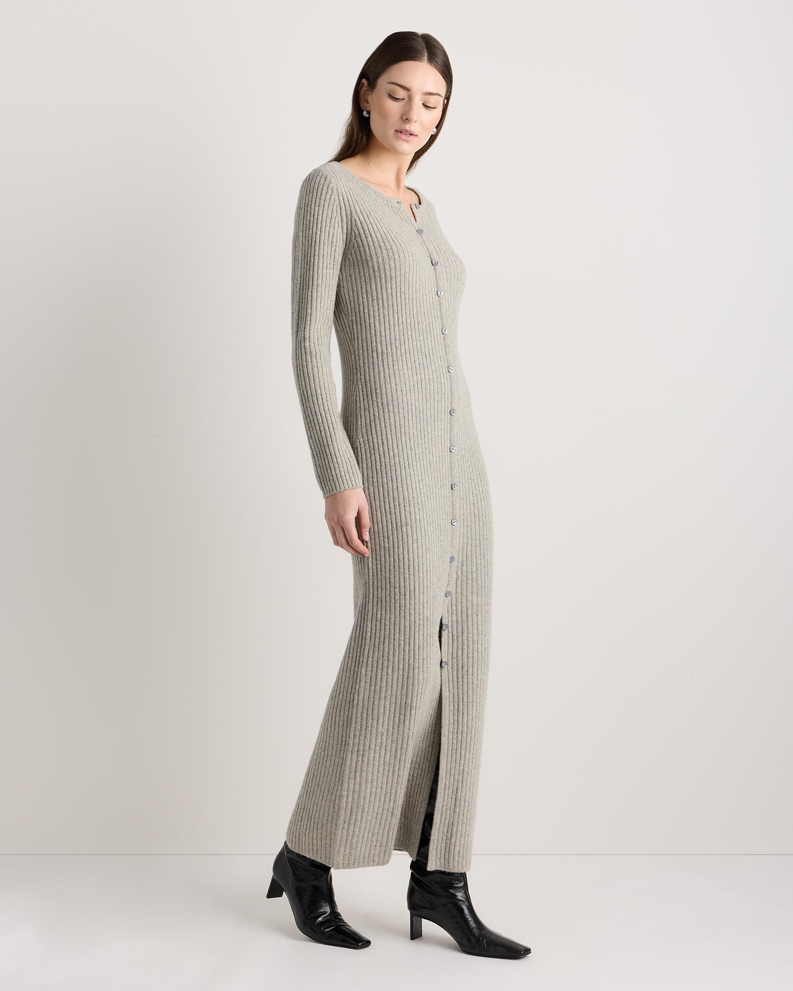 Quince 100% Yak Wool Ribbed Cardigan Sweater Dress in Gray | Lyst Quince 100% Yak Wool Ribbed Cardigan Sweater Dress in Gray | Lyst
