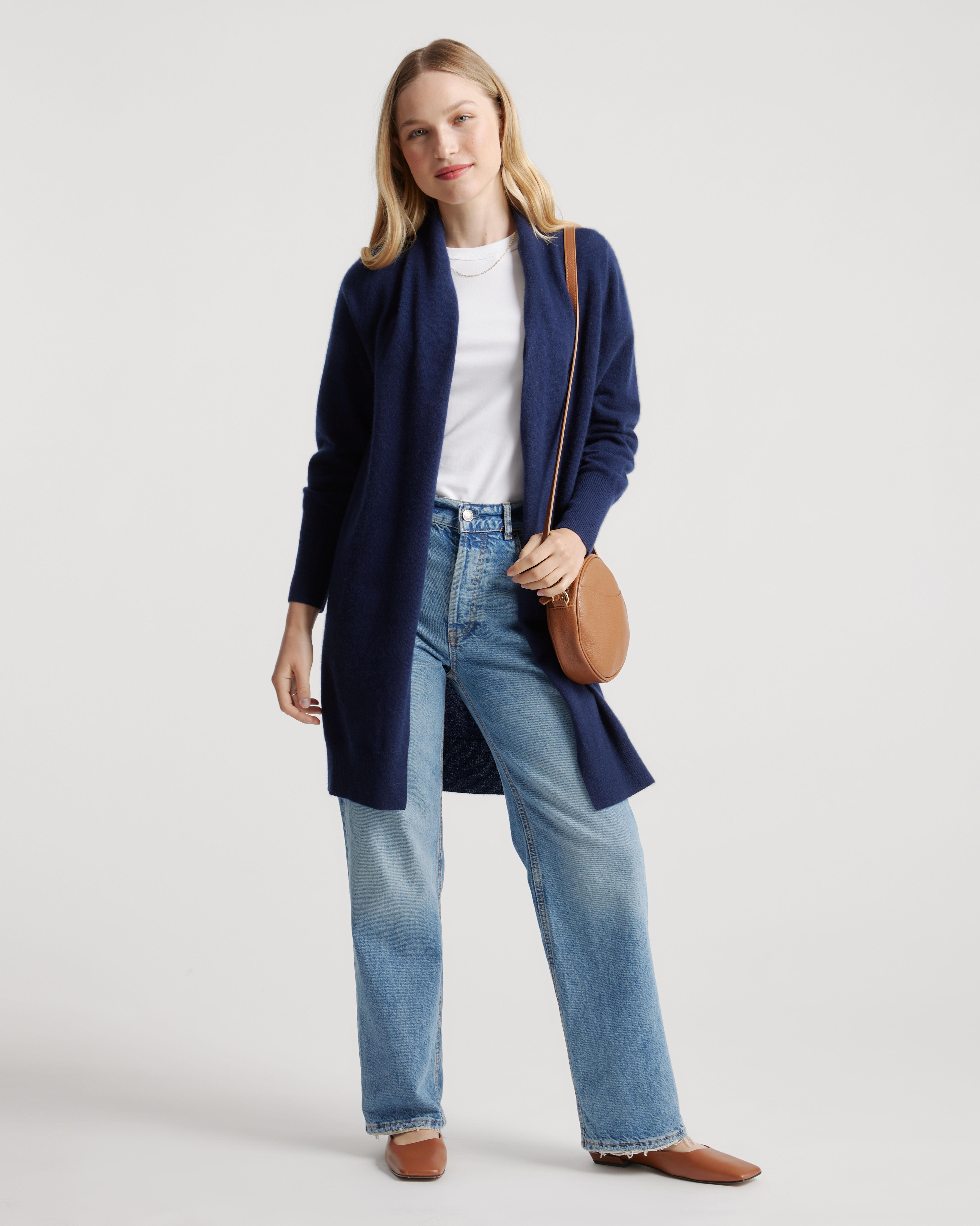 Quince Mongolian Cashmere Duster Cardigan Sweater in Blue Lyst