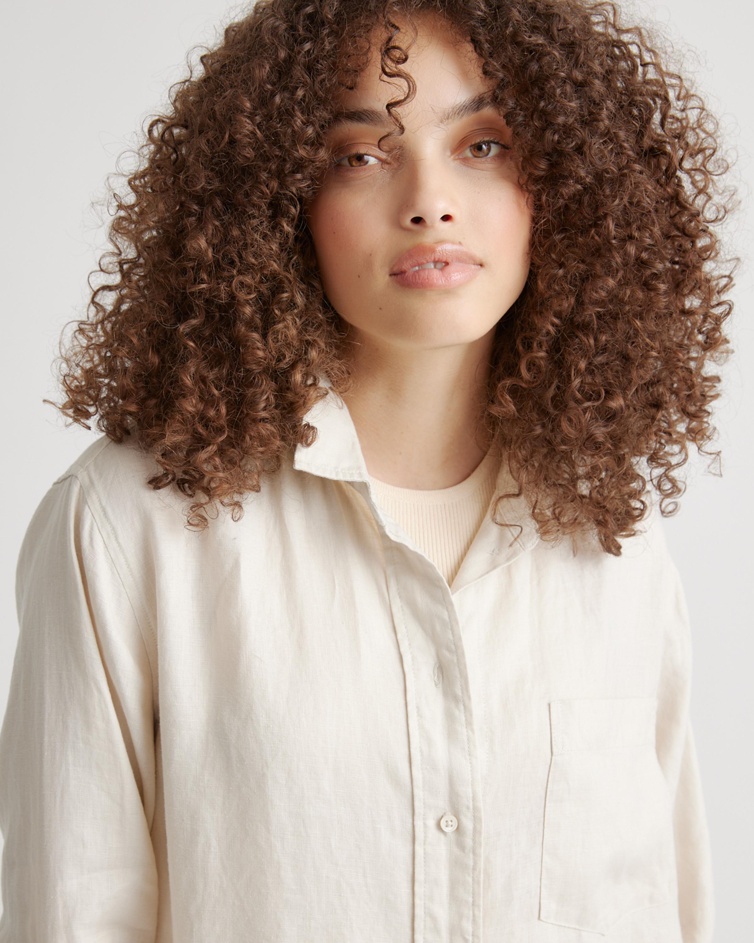 chinese dress ladies White Linen Shirtdresses For Summer (A Try-On) main image 1