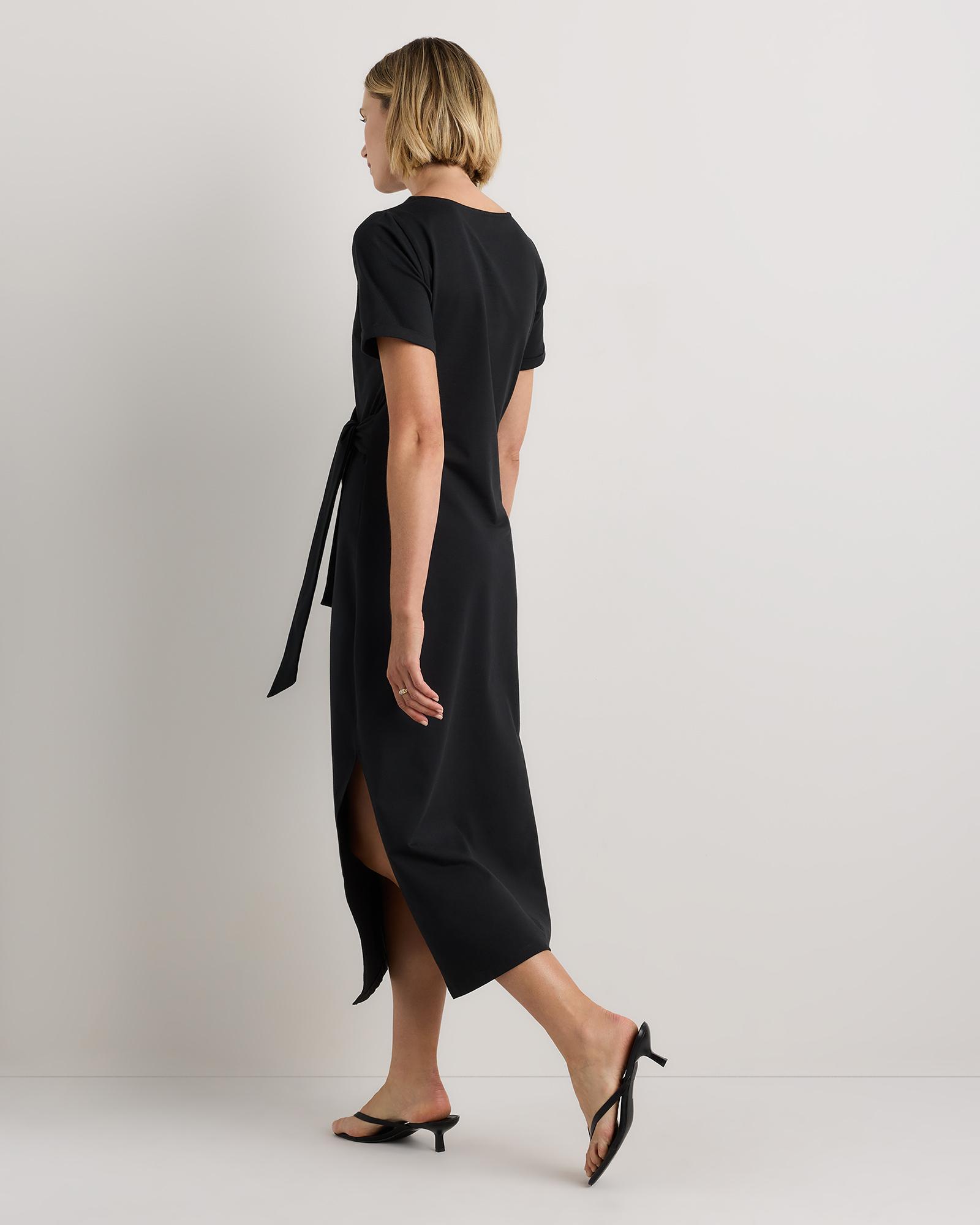 black jersey dress 3 4 sleeve A00325 SONIA RYKIEL Black LOGO 3/4 SLEEVE DRESS Black / 5 main image 1