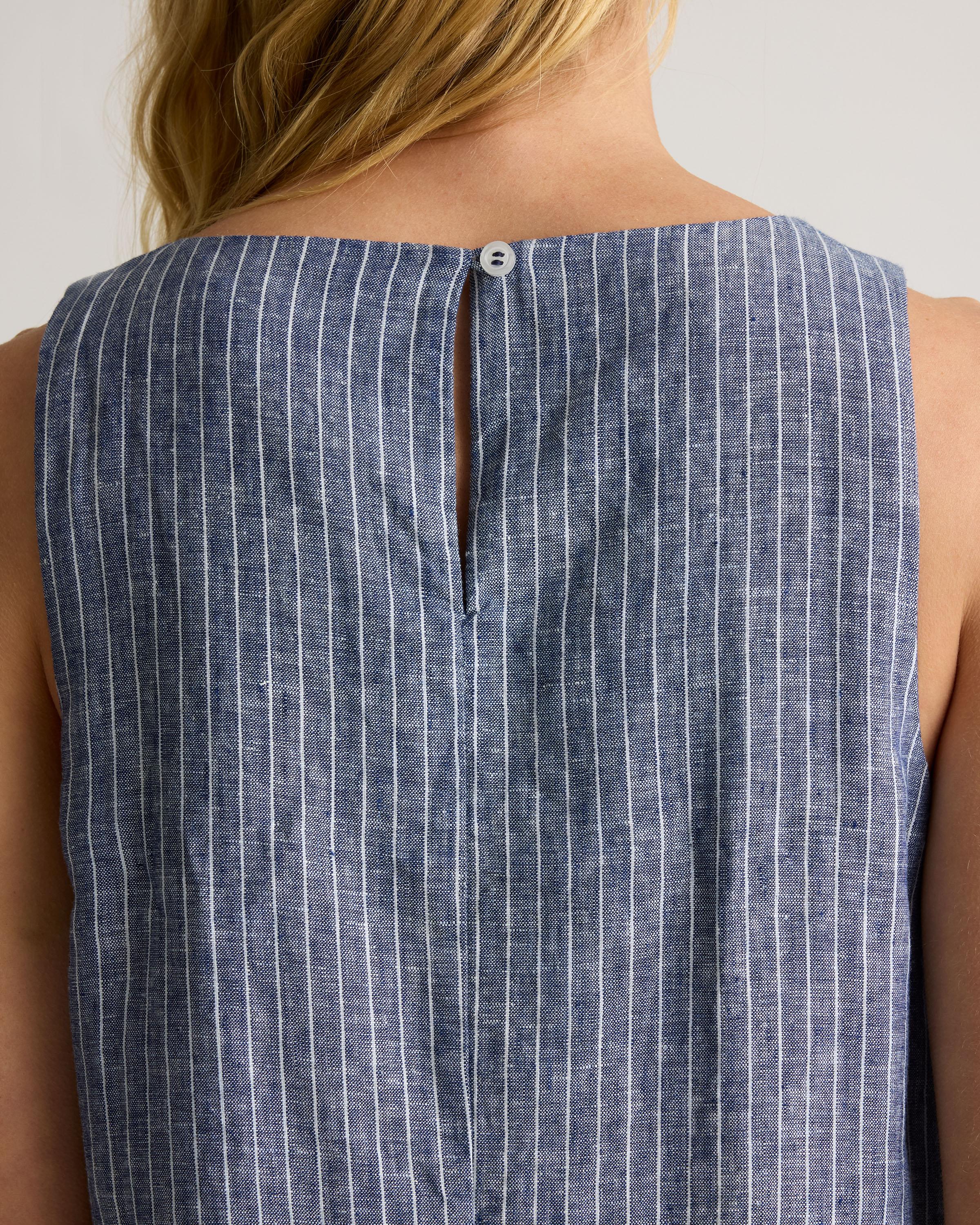 Quince 100% European Linen Tank Top Mini Dress in Blue | Lyst