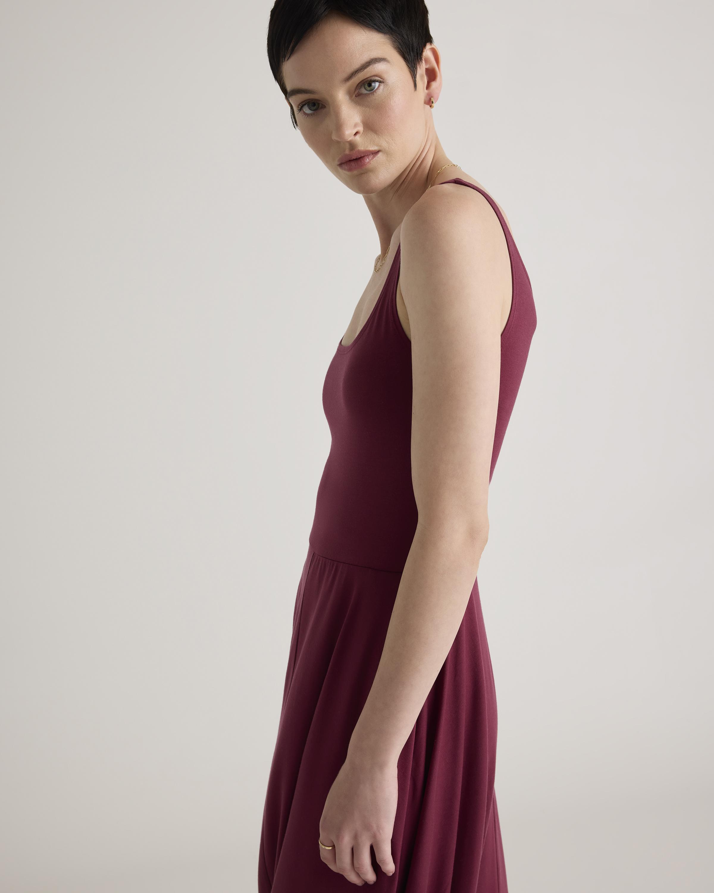 tencel jersey fit & flare dress Quince Women's Tencel Jersey Fit & Flare Dress, Brown, Size 3X