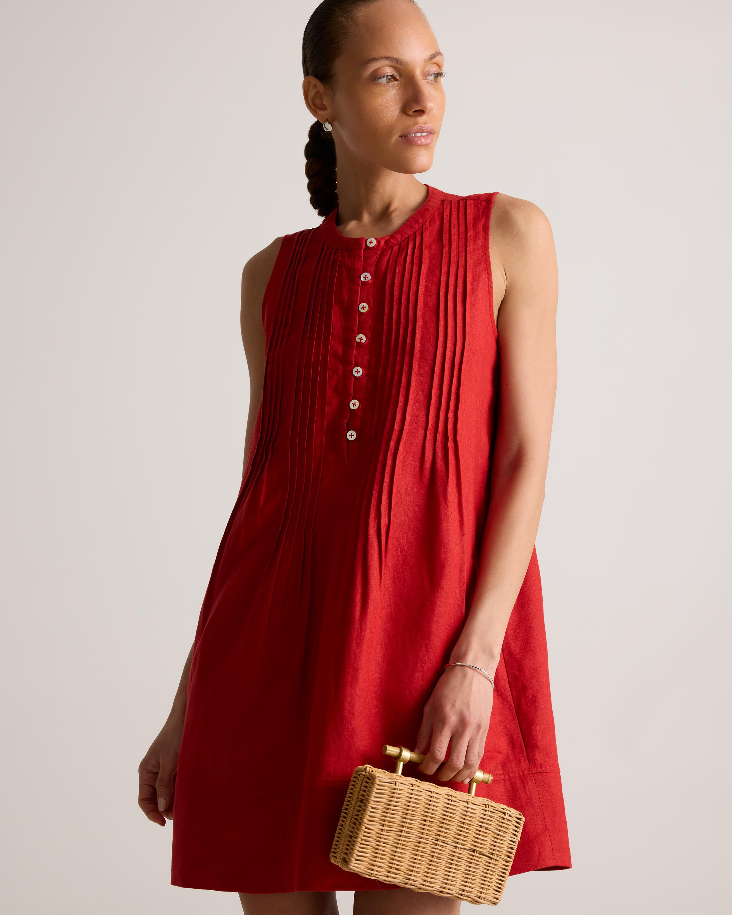Quince 100% European Linen Sleeveless Swing Dress in Red | Lyst Quince 100% European Linen Sleeveless Swing Dress in Red | Lyst
