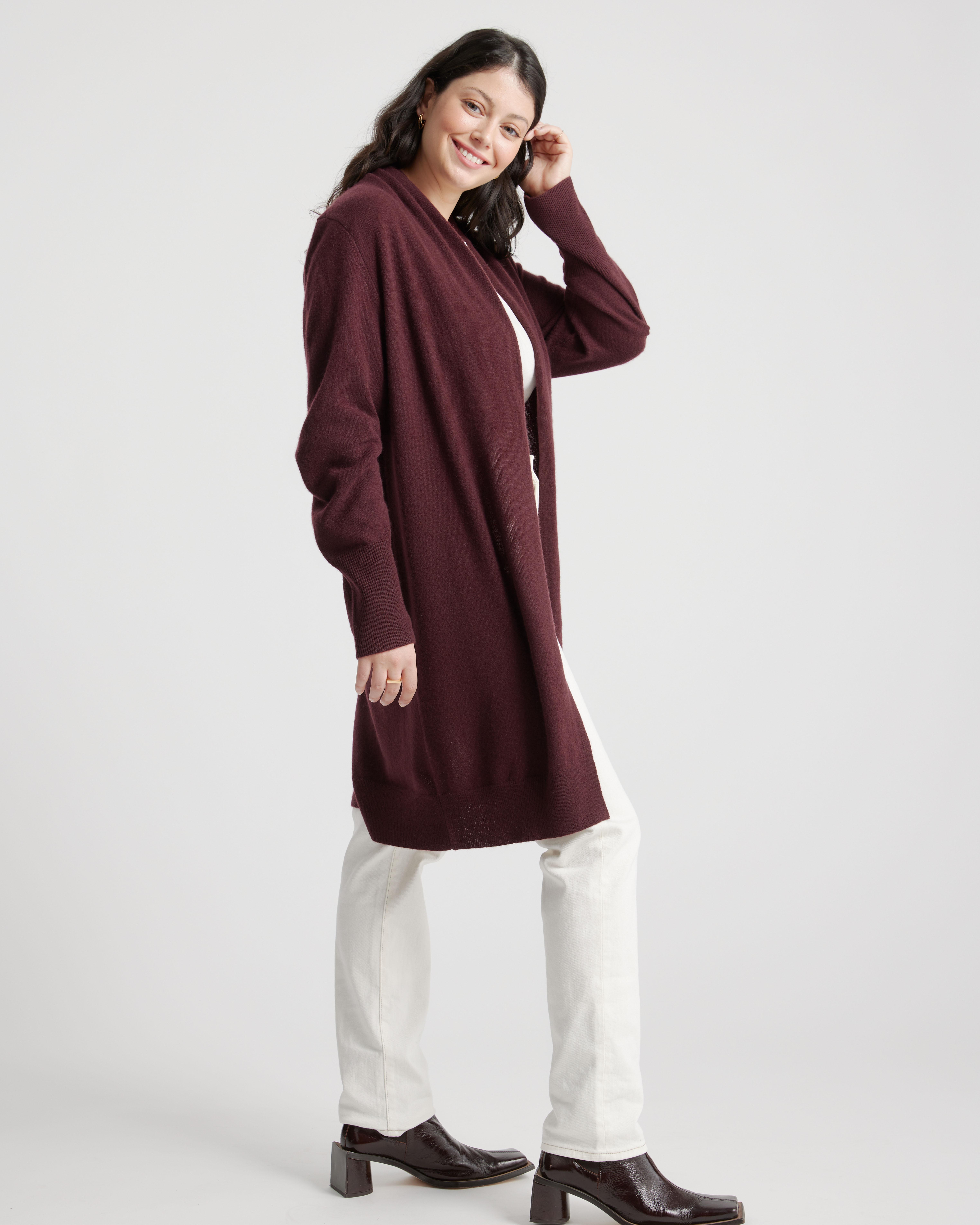 Quince Mongolian Cashmere Duster Cardigan Sweater in White | Lyst