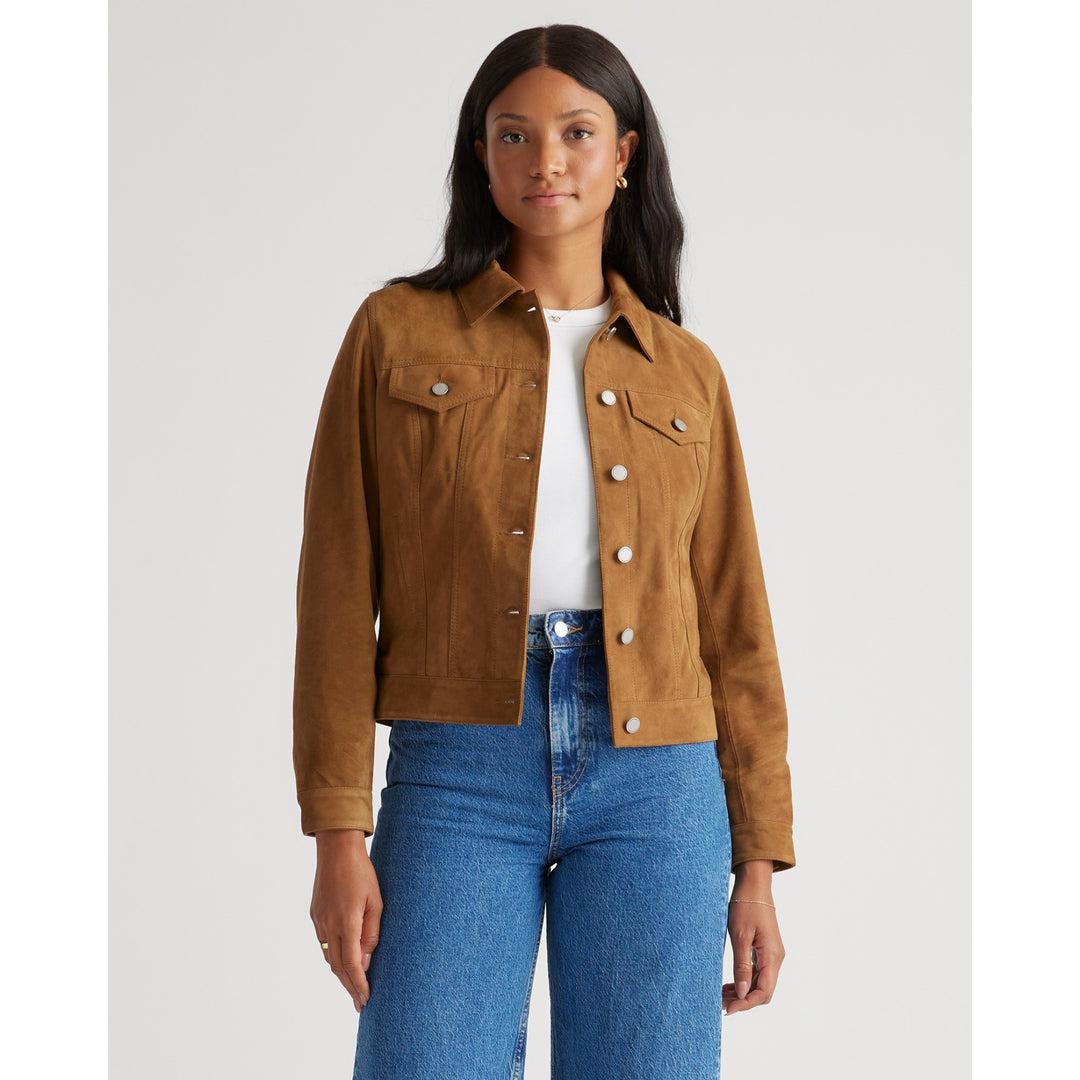 Quince 100 Suede Trucker Jacket in Blue Lyst