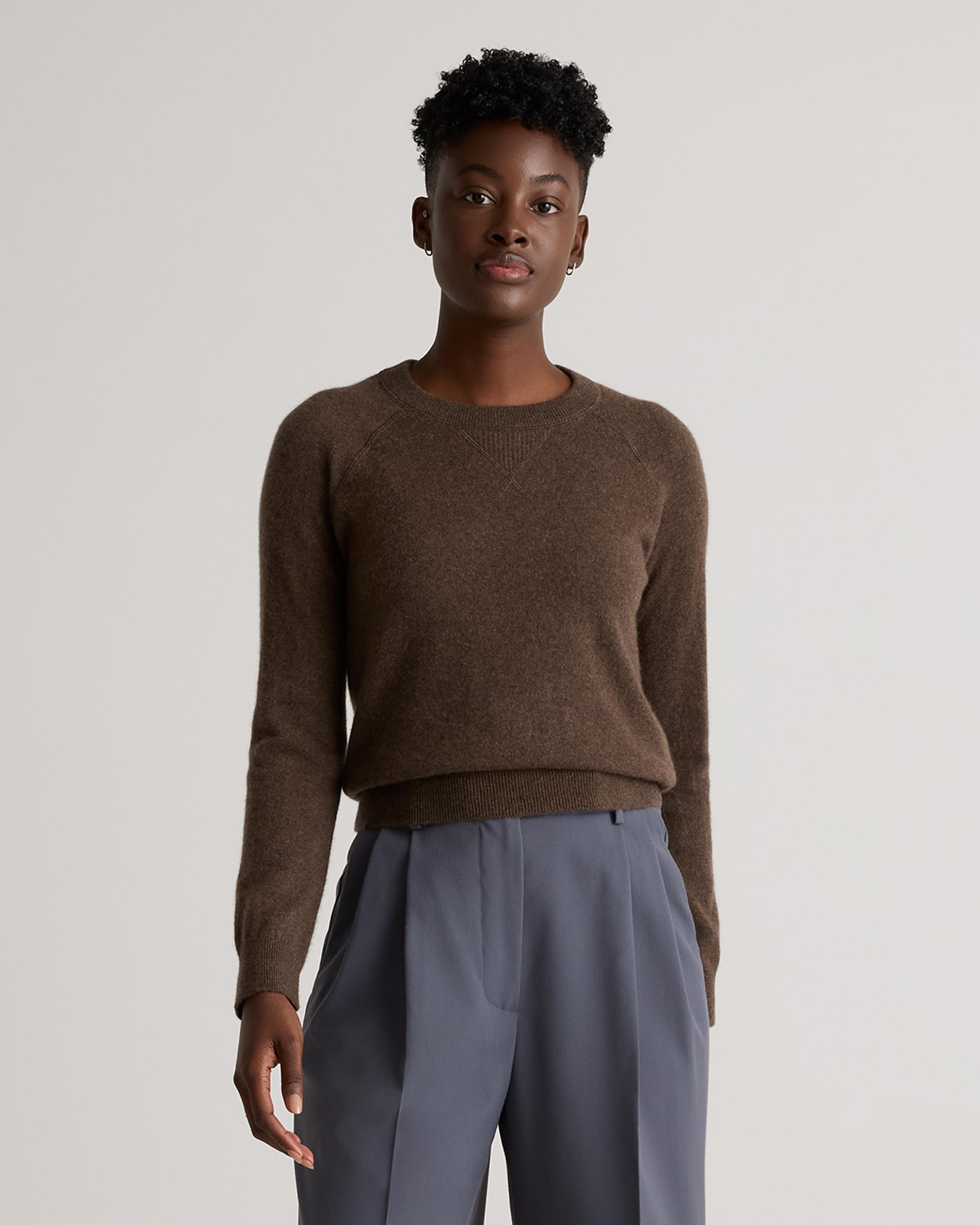 Quince Mongolian Shrunken Cashmere Sweatshirt in Brown Lyst