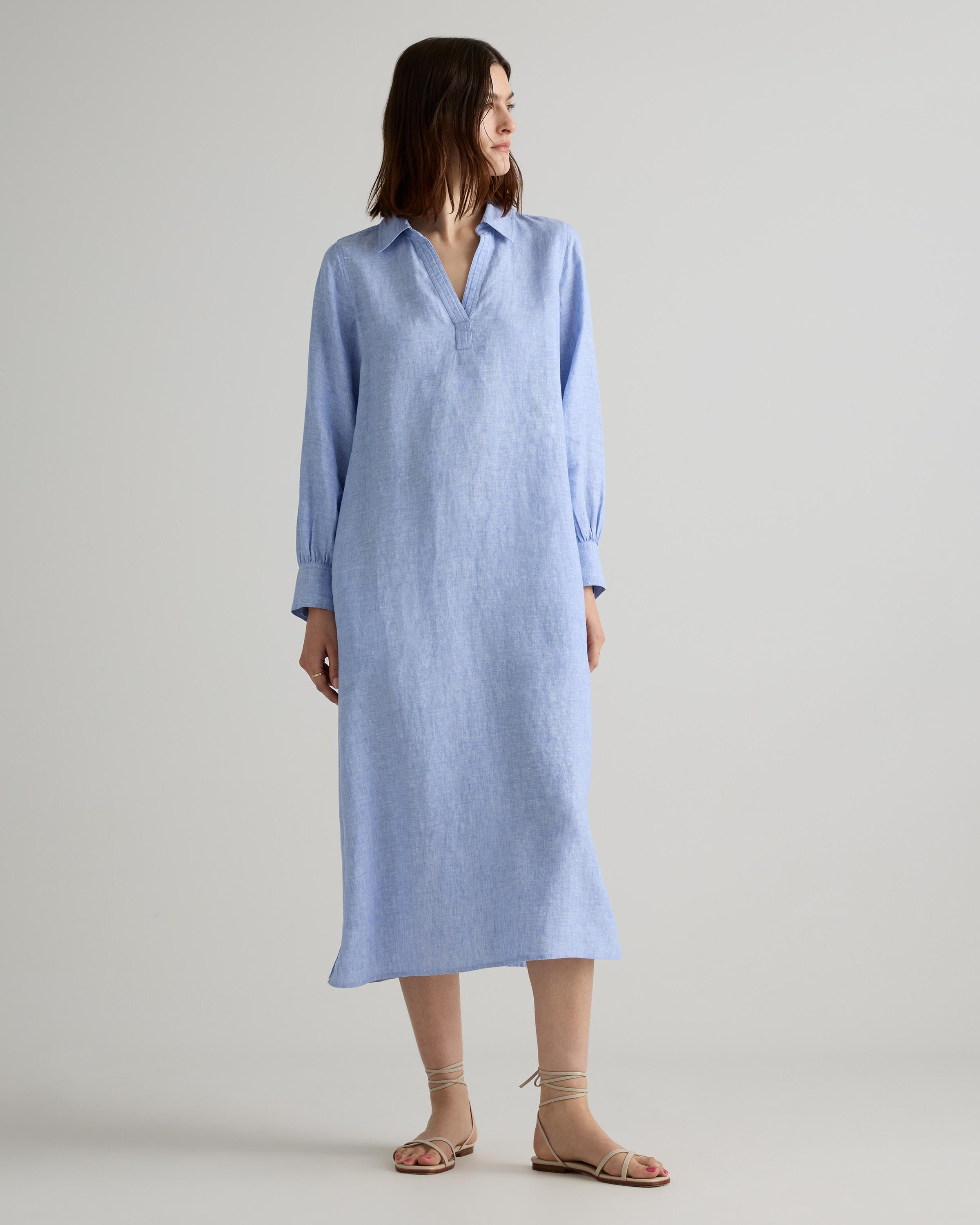 chinese dress ladies Frank & Eileen Daphne Sand, Washed Linen Tan M