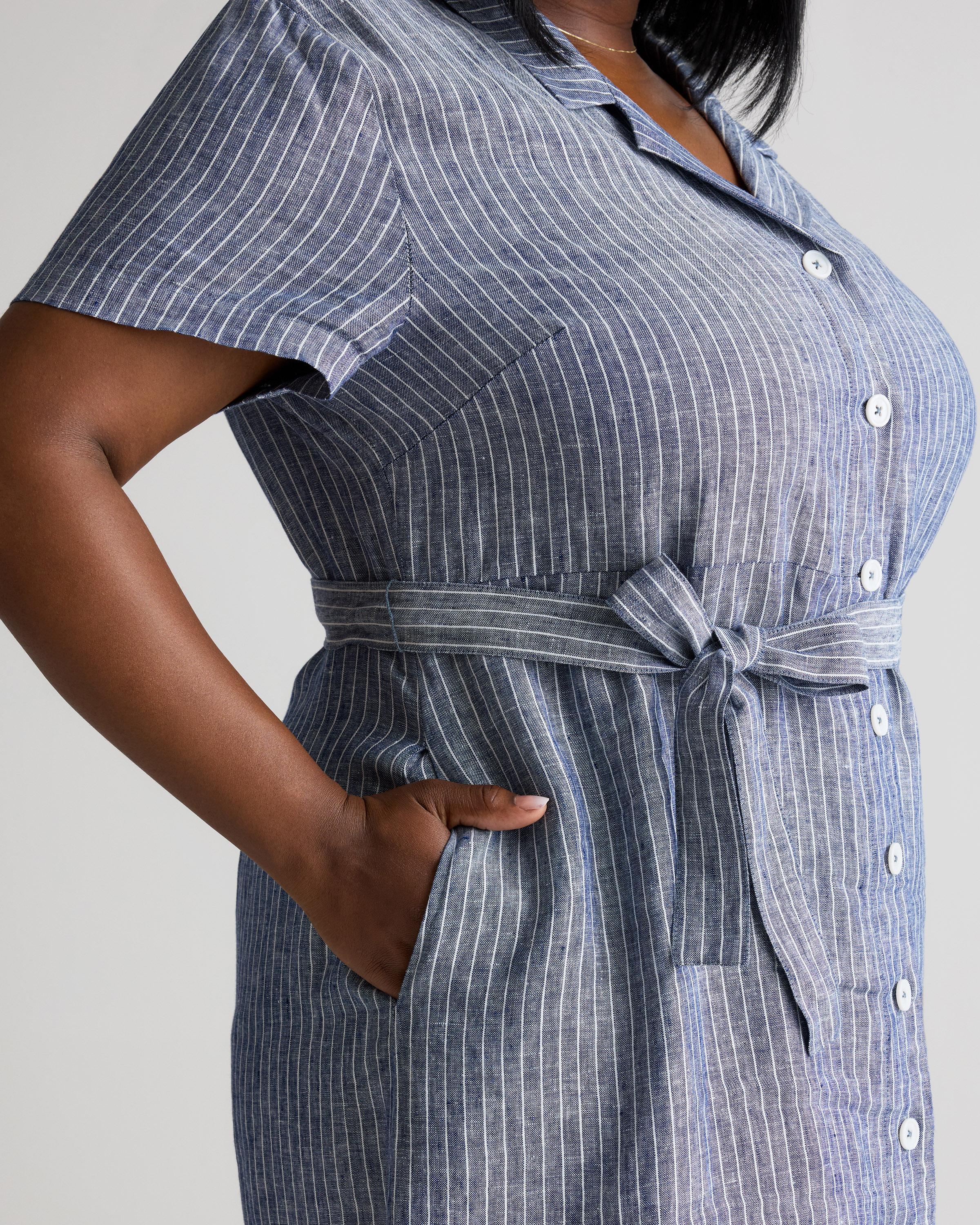 Quince 100% European Linen Button Front Dress in Gray | Lyst Quince 100% European Linen Button Front Dress in Gray | Lyst