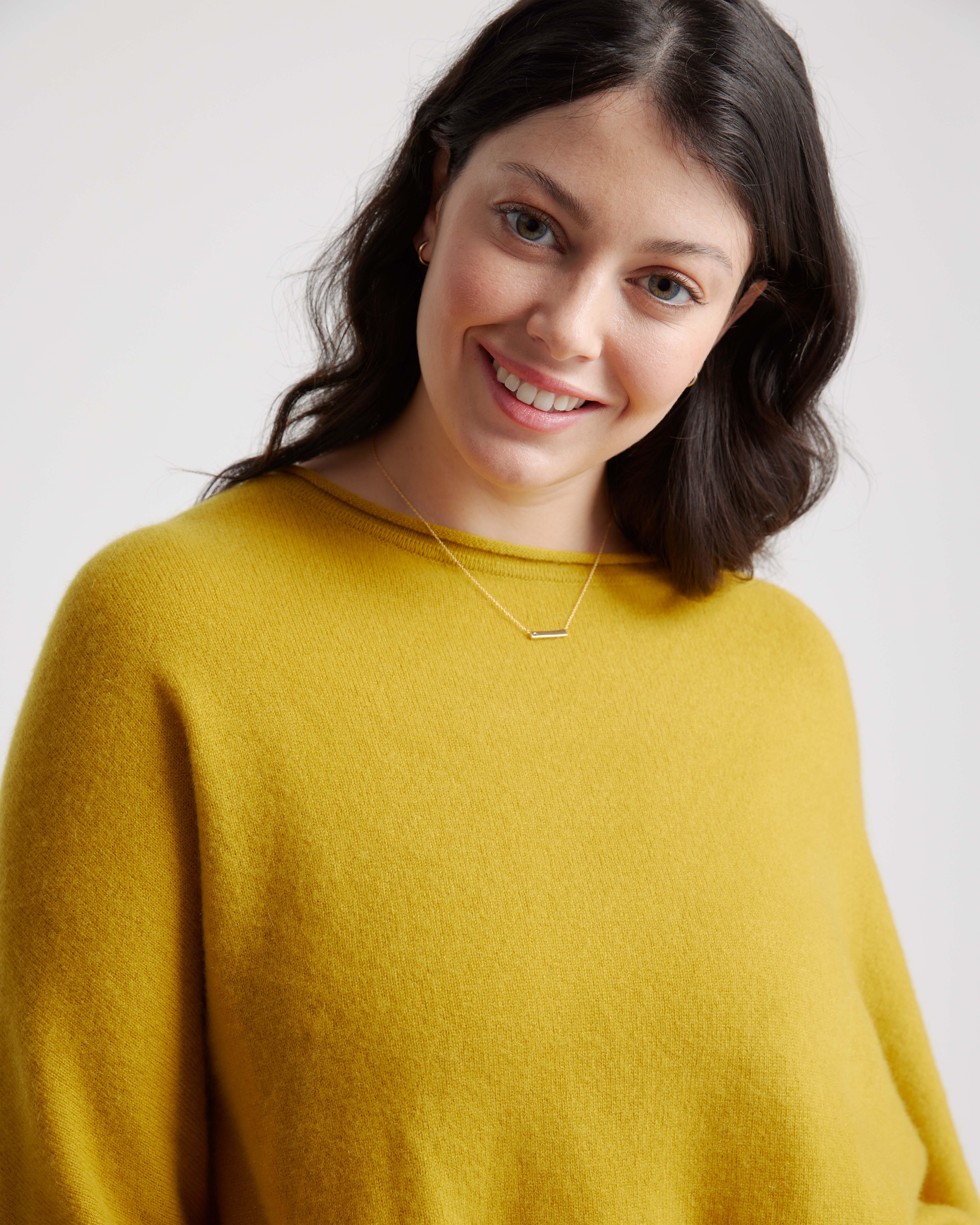 Yellow outlet batwing jumper