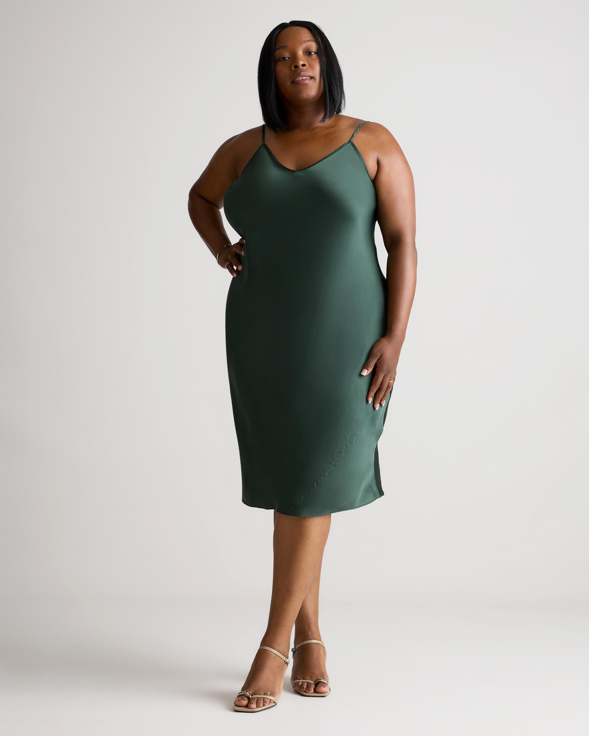 green emerald velvet dress Plunge Halter Neck Satin Forest Green Slip Dress