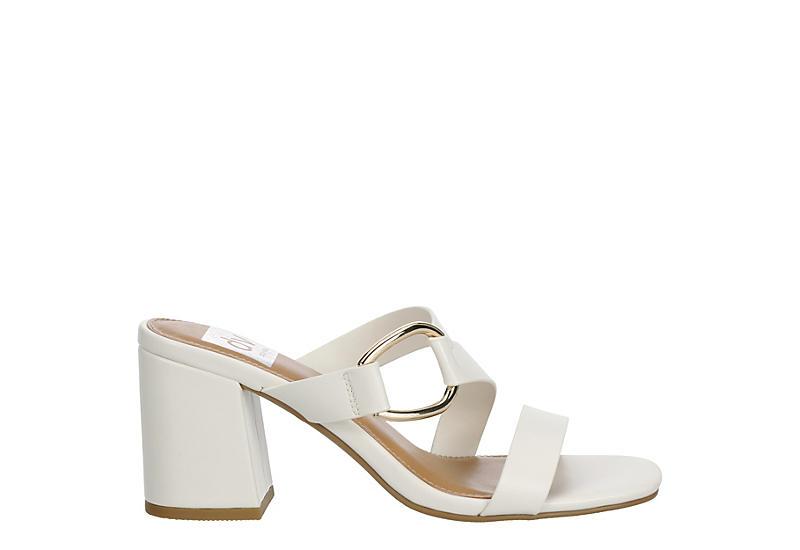 Dolce Vita Asymmetrical Metallic Loop Slide Sandals in White Lyst