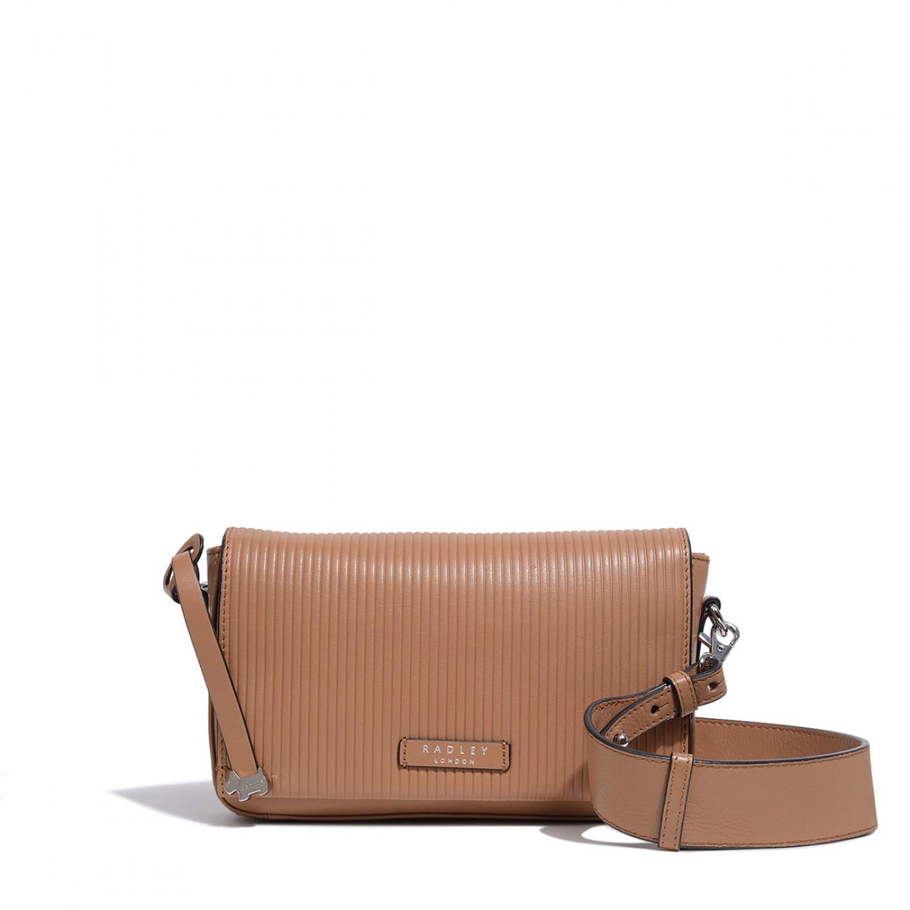 Radley Hanson Street Medium Flapover Cross Body Bag in Tan (Brown