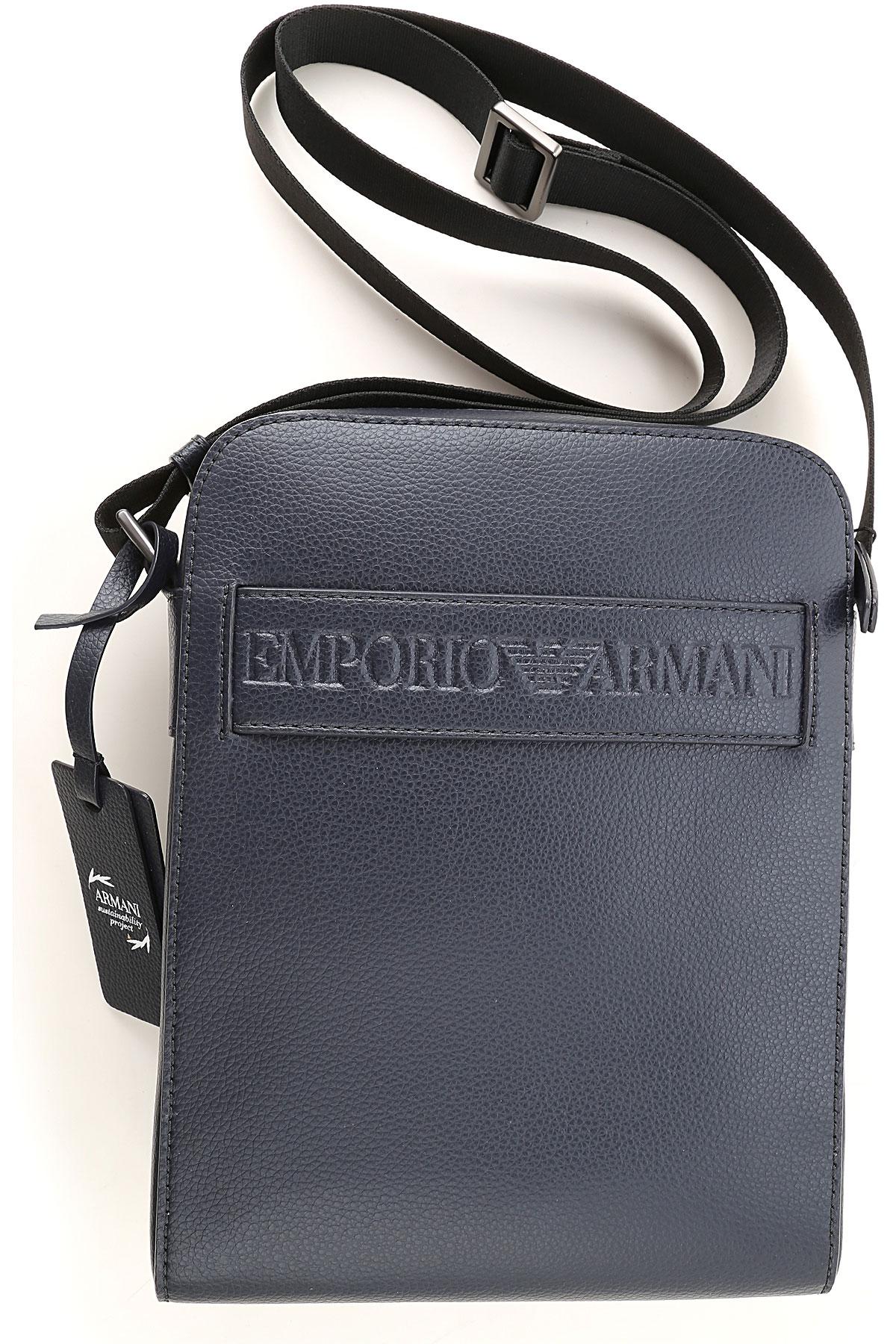 Emporio Armani Leather Shoulder Bags in Blue Navy (Blue) for Men - Lyst