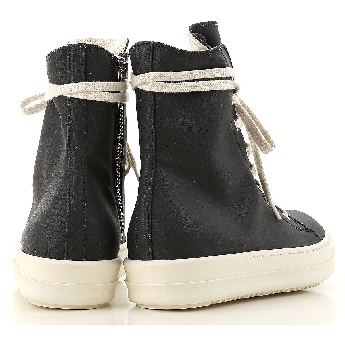 rick owens drkshdw black canvas abstract high sneakers