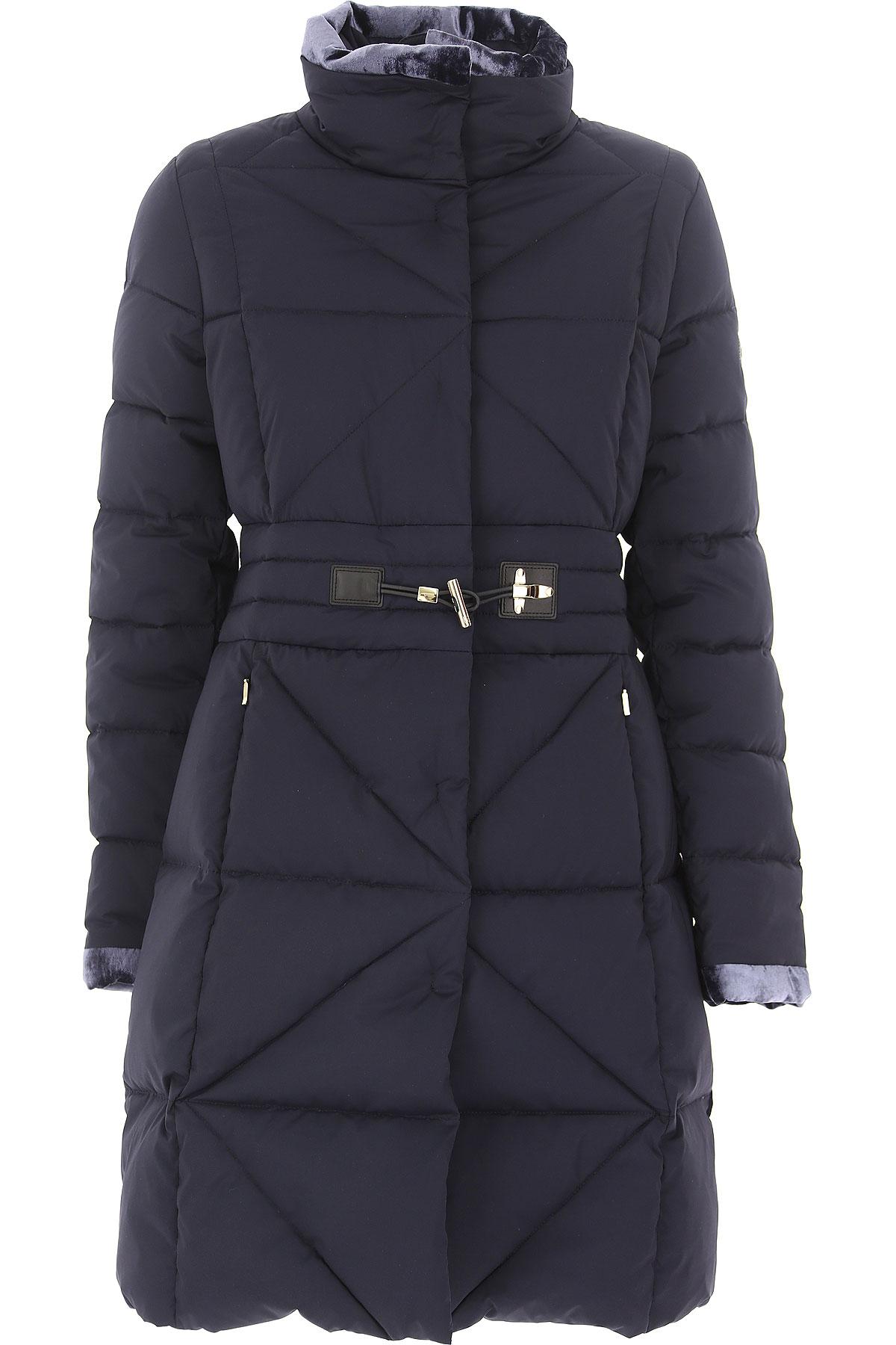 Fay Leather Down Jacket For Women in Navy Blue (Blue) - Lyst