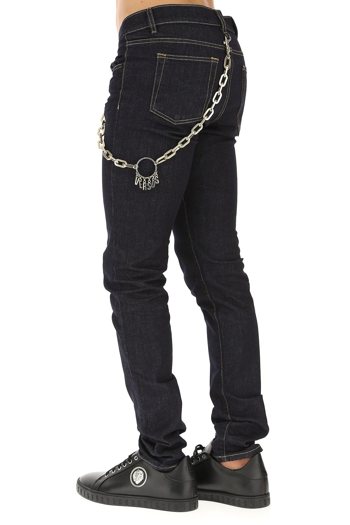 Versace Denim Jeans On Sale In Outlet in Dark Blue Denim (Blue) for Men