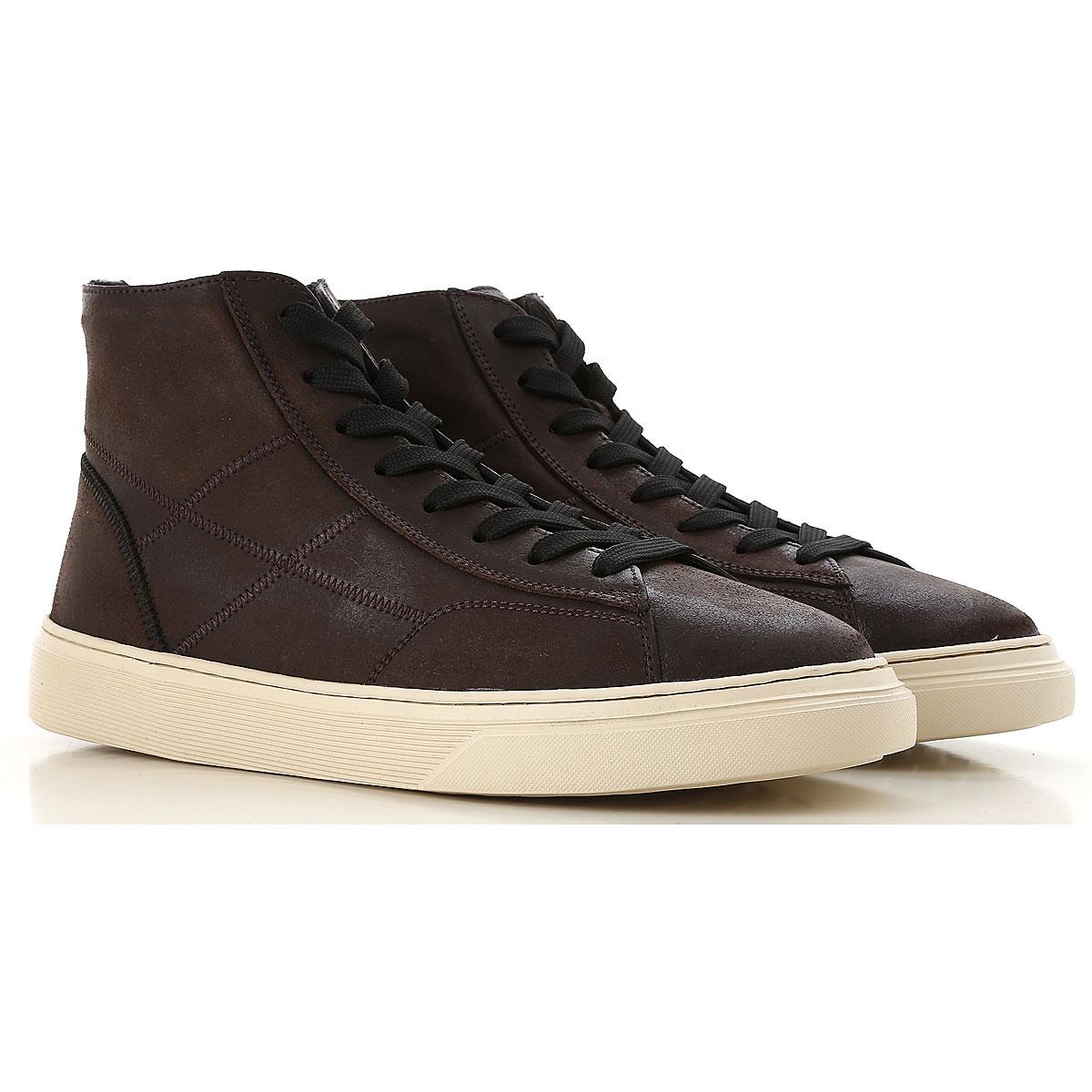 Hogan Leather Sneakers For Men On Sale in Dark Brown