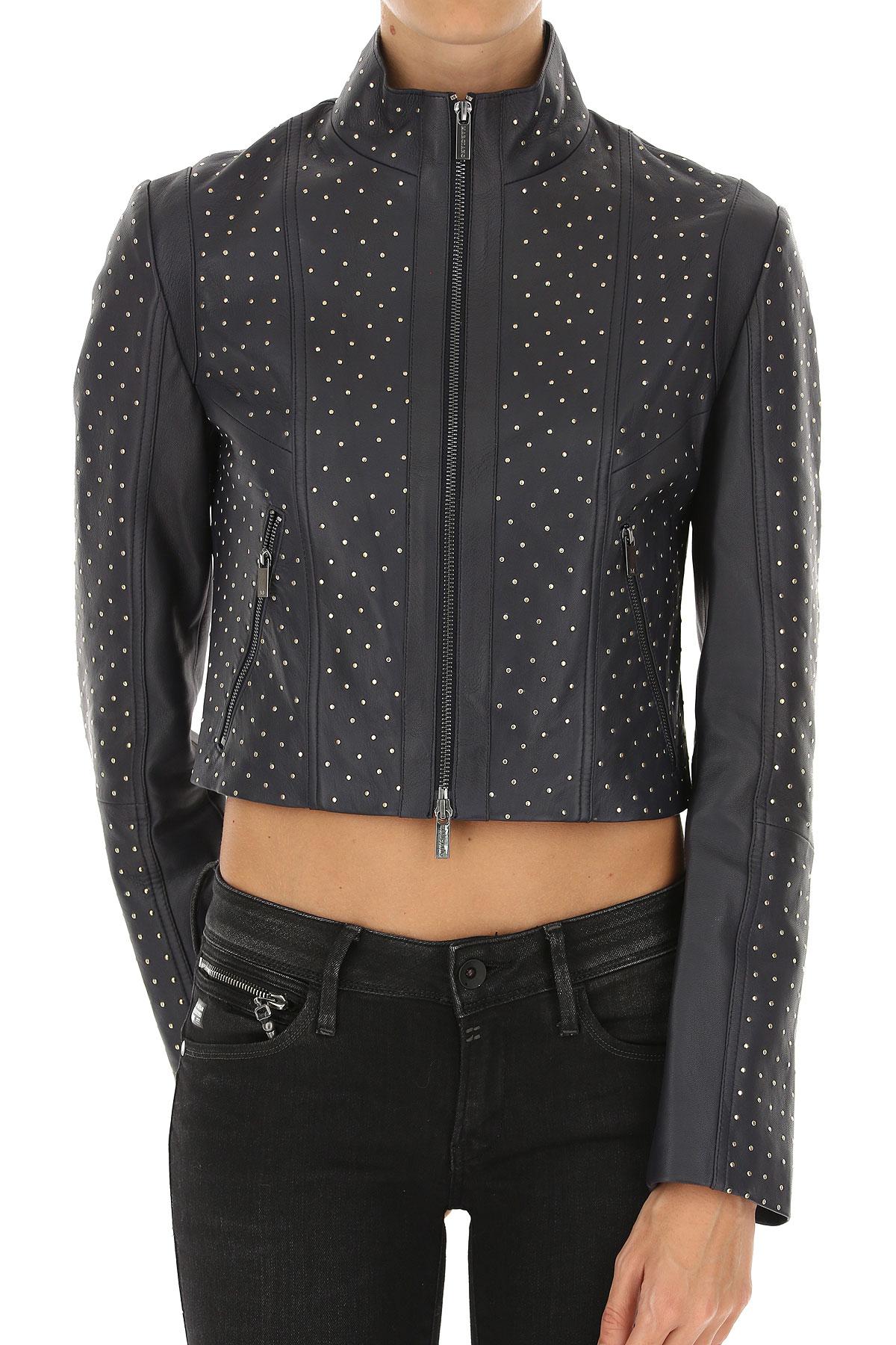 Guess Leather Jacket For Women On Sale in Black Lyst