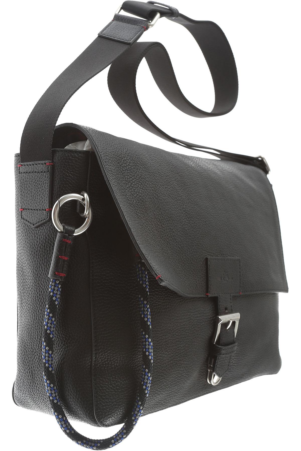 Etro Leather Messenger Bag For Men On Sale in Black for Men - Lyst