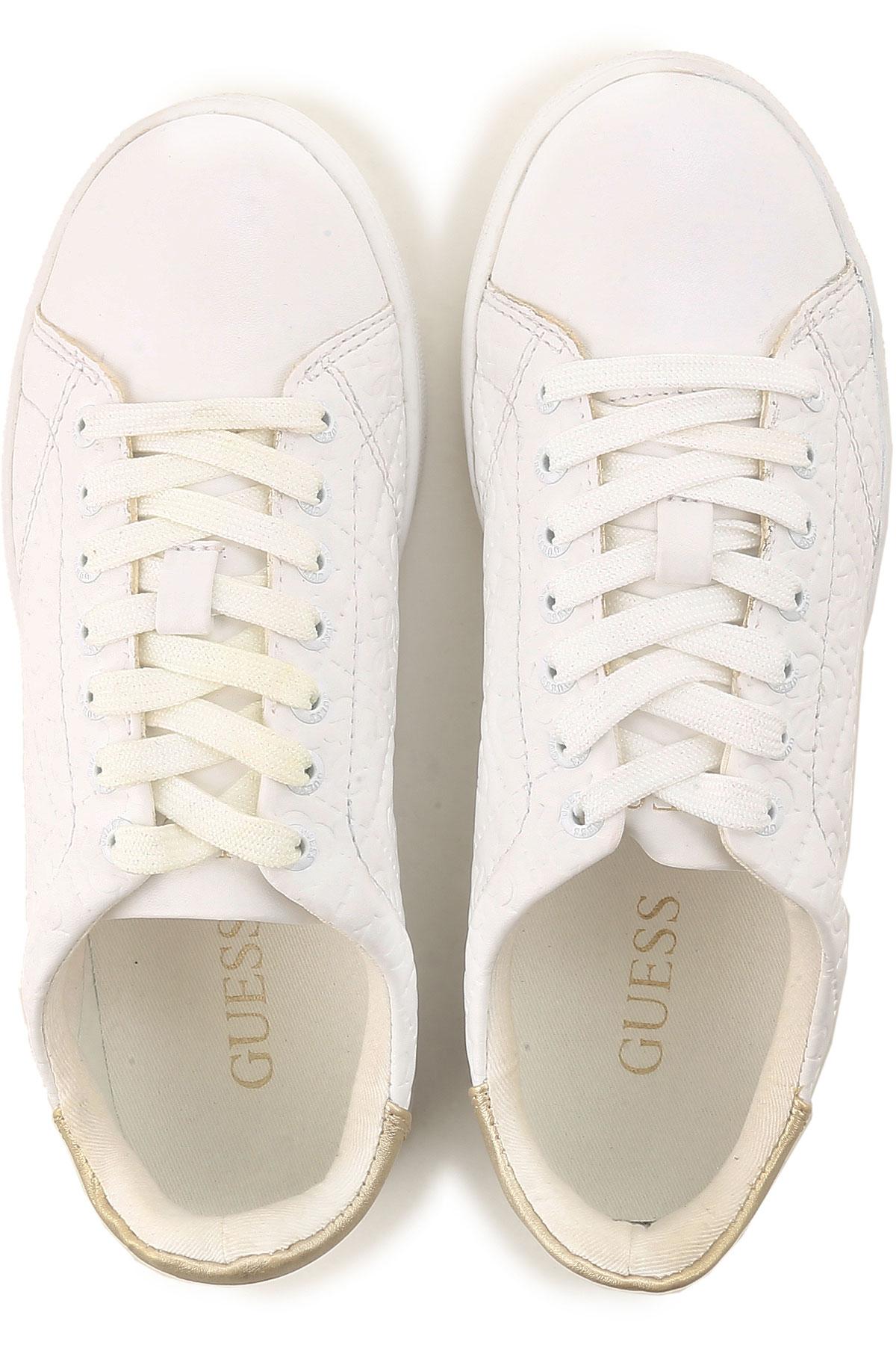 guess white leather shoes