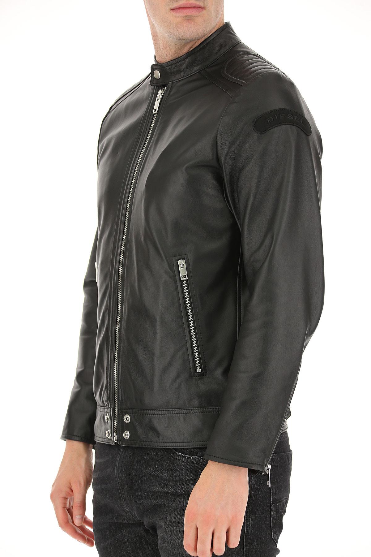DIESEL Leather Jacket For Men in Black for Men - Lyst