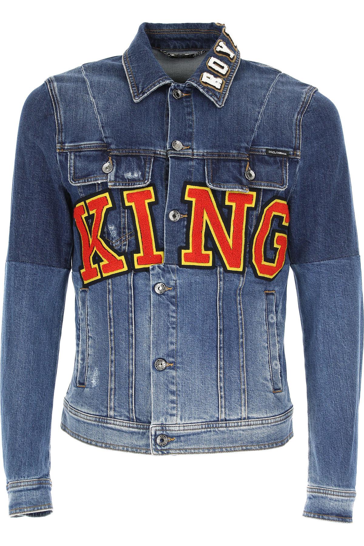 Dolce & Gabbana King Logo Denim Jacket in Blue for Men - Lyst