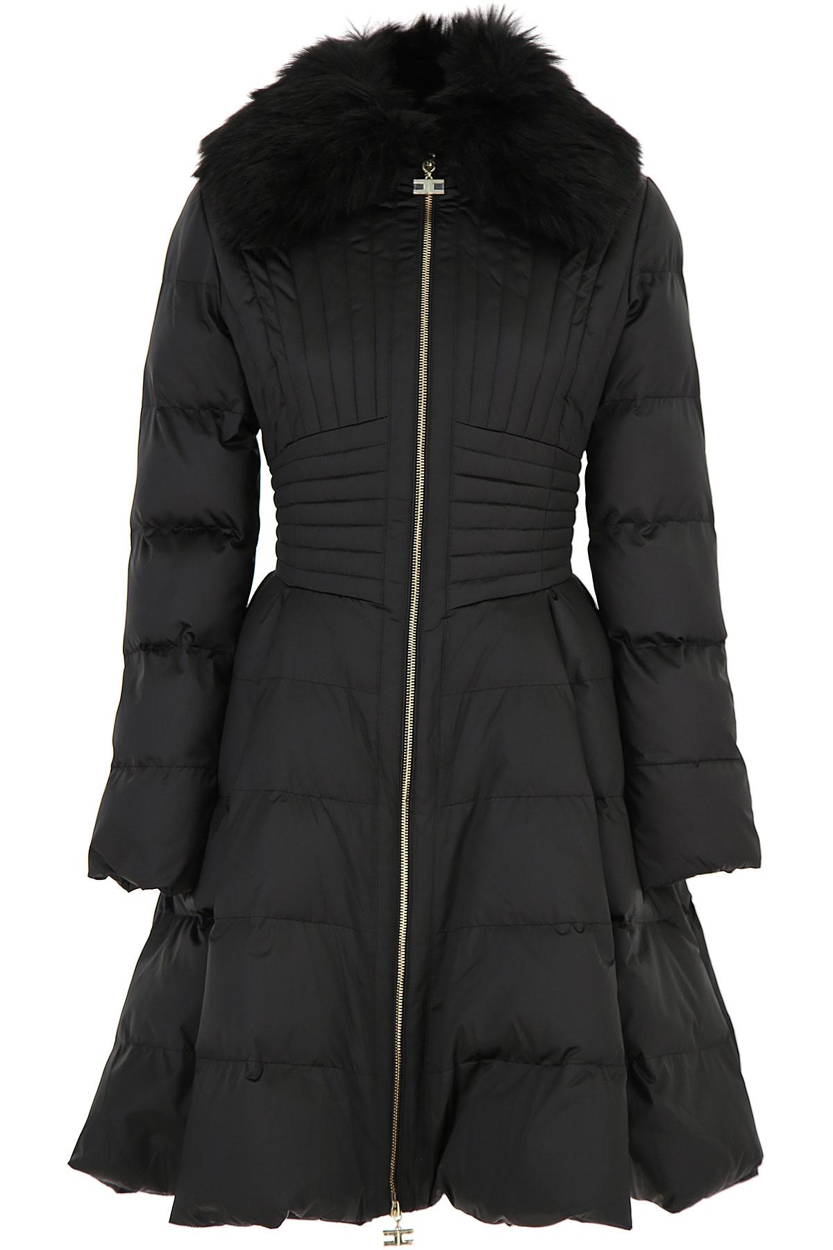Elisabetta Franchi Fur Down Jacket For Women in Black - Lyst
