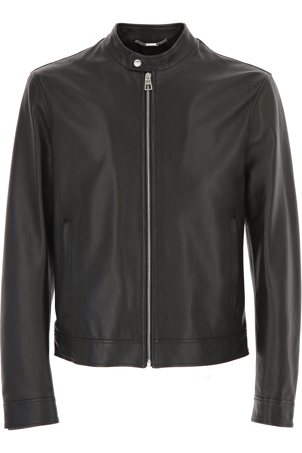 Versace Leather Jacket For Men in Black for Men Lyst